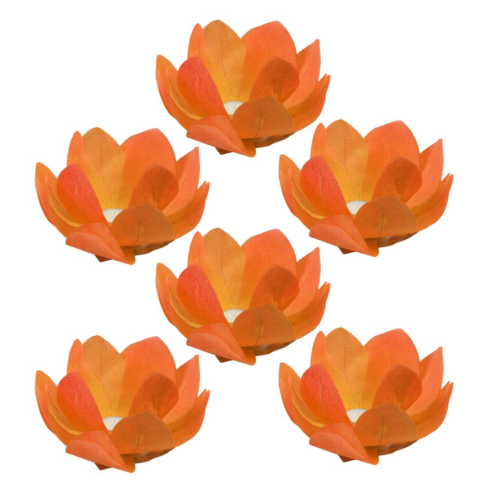 Scented Tea Lights Floating Candles Pack of 10 Pcs. Two Tone Lotus Flower Candle in Tea Lights Aromatherapy Relax