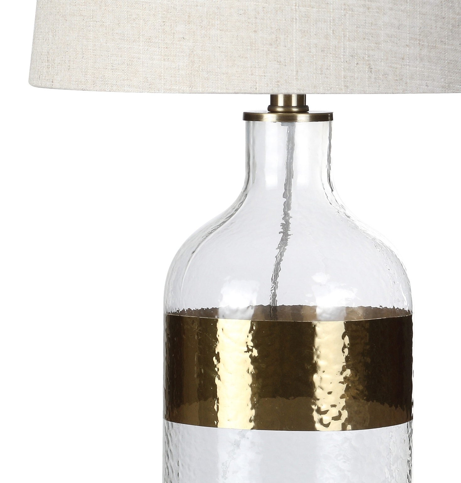 Arcadian 18" Silver Glass LED Table Lamp with Gray Shade