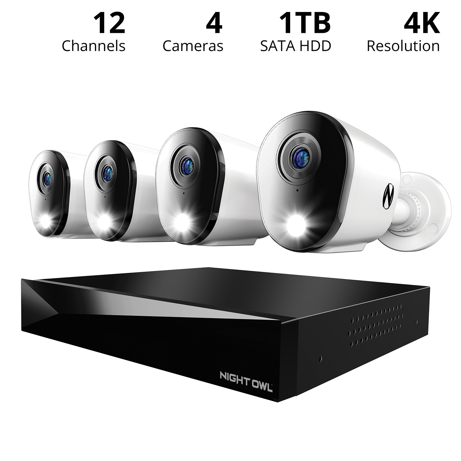 Night Owl FTD8 Indoor/Outdoor 12-Channel 4-Camera 4K Hardwired Spotlight 1Tb Hard Drive Security Camera System FTD8-81-4L Sansujyuku sansujyuku.com