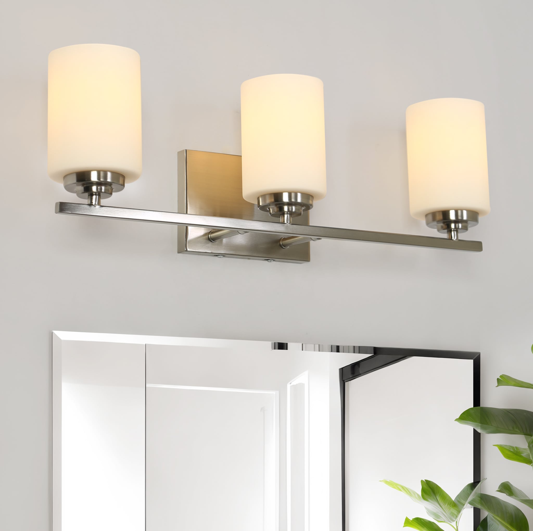 LNC HE00017SN Sturgeon 23-in 3 -Light Polished Chrome Transitional Vanity light