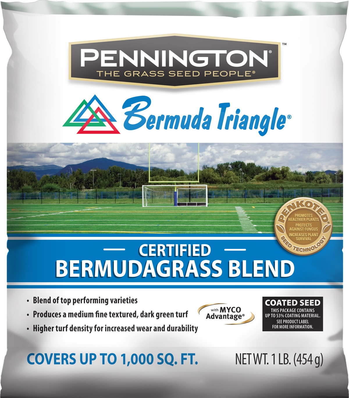 Covers 12,500 sq. ft. Pennington Triangle Bermuda Grass Seed 25 Lbs. 
