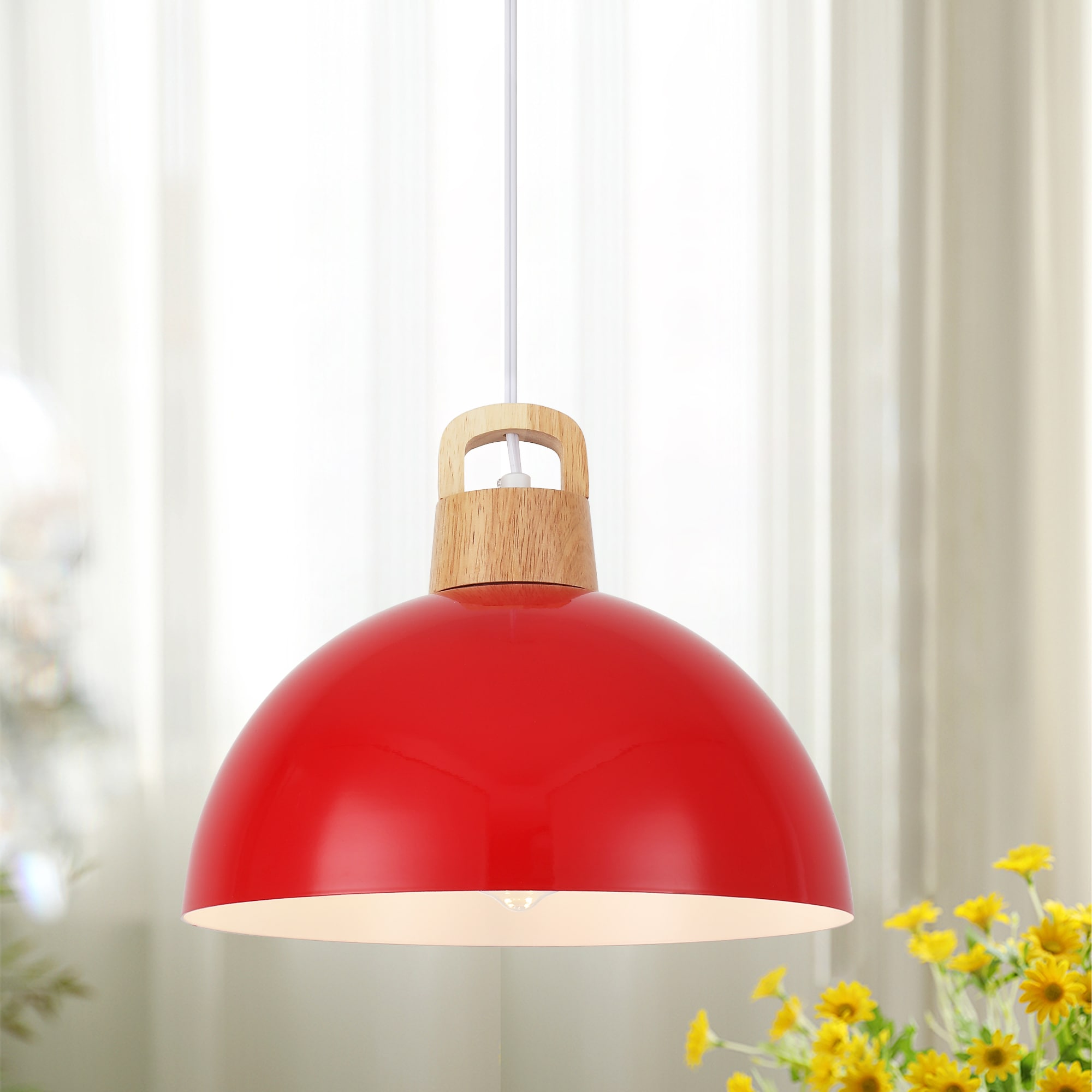 Zjvaive 11.81-inch Matte Black Minimalist Pendant Light with Single Bulb and Plug-in Design Featuring an Arched Metal Shade and Dimmable Brightness