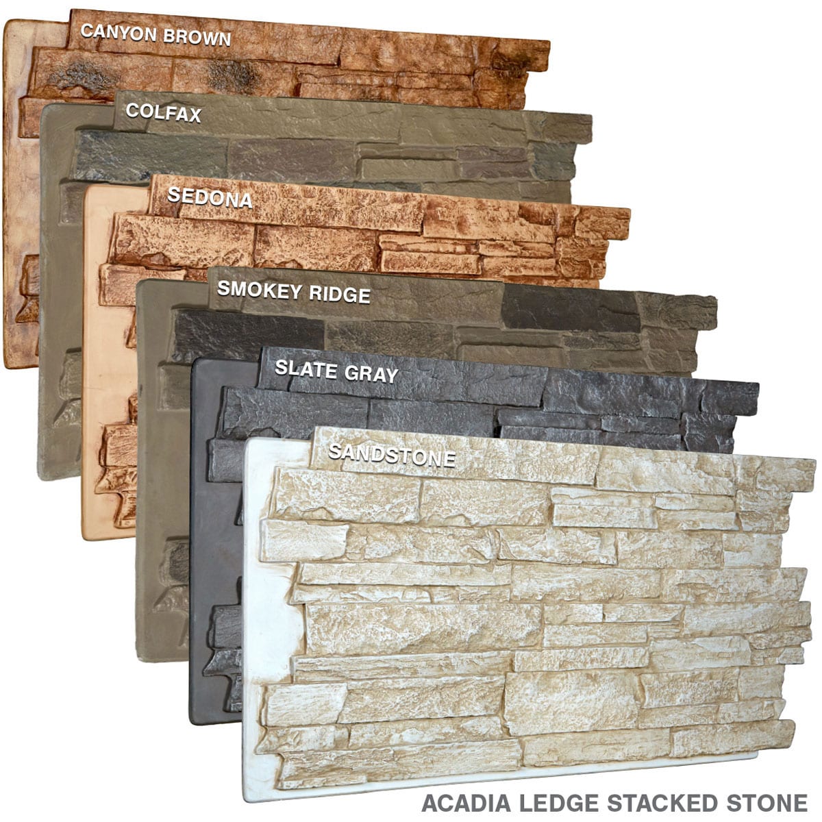 Ekena Millwork Acadia Ledge Stacked Stone 8-sq ft Colfax Faux Stone ...