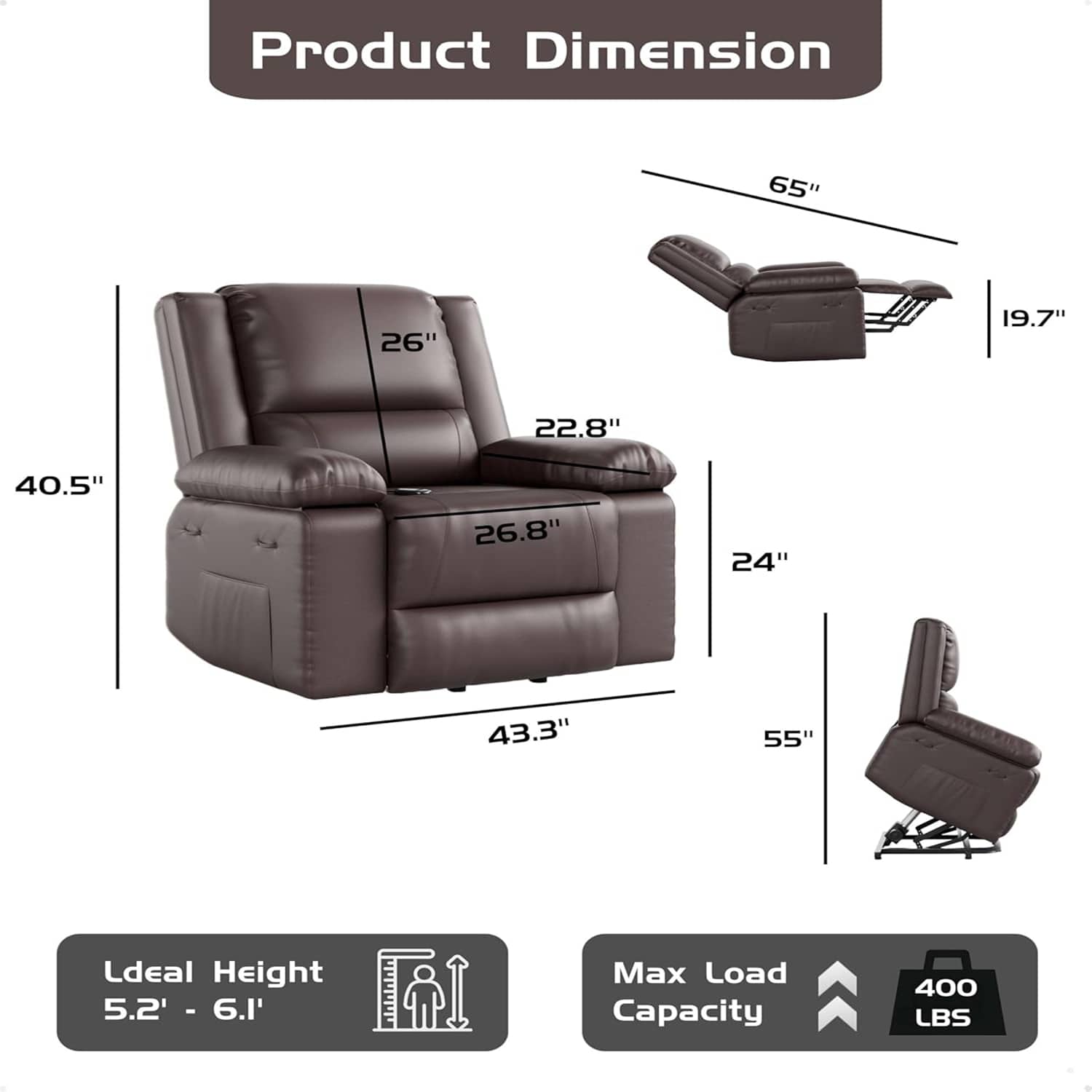 Qeetex LSHQPHO-334HB8CM recliners - View #3
