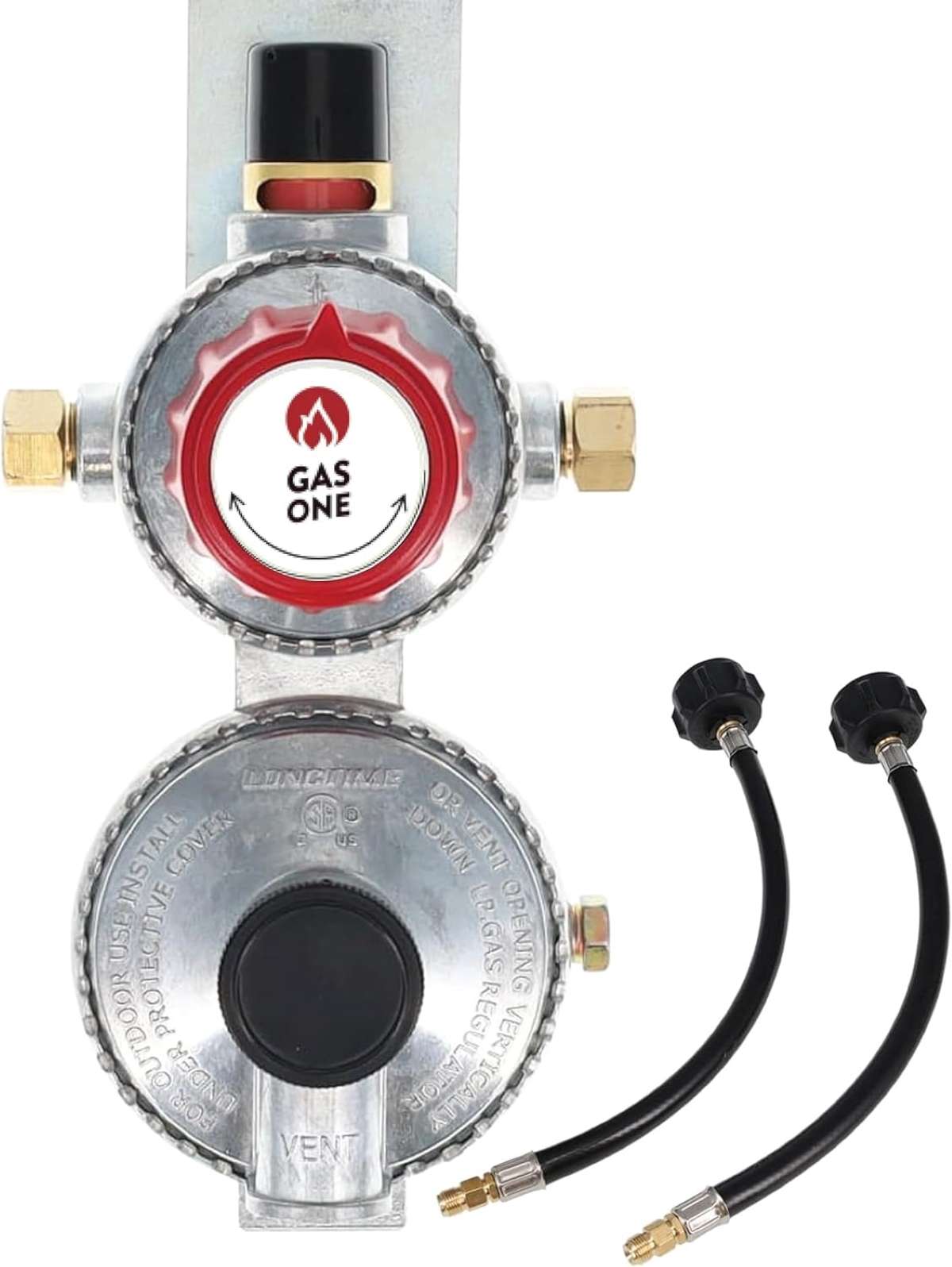 GasOne 3309 2-Stage Auto Changeover LP Propane Gas Reg W Two 12 In Pigtails