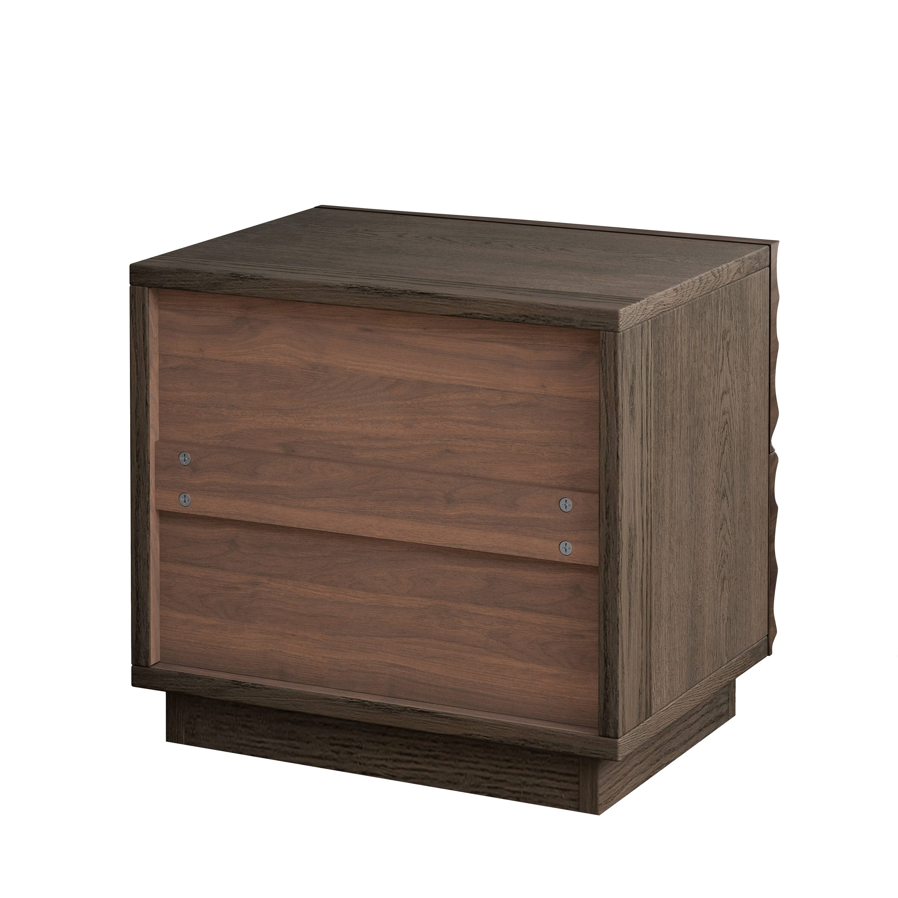 VONZOY Nightstand with 2 Drawers Handle Free Modern Bedside Table with ...