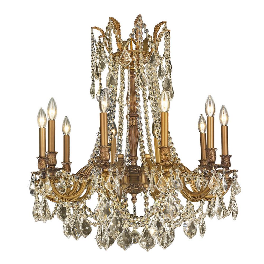 Worldwide Lighting Windsor 10-Light French Gold Glam Crystal Chandelier ...