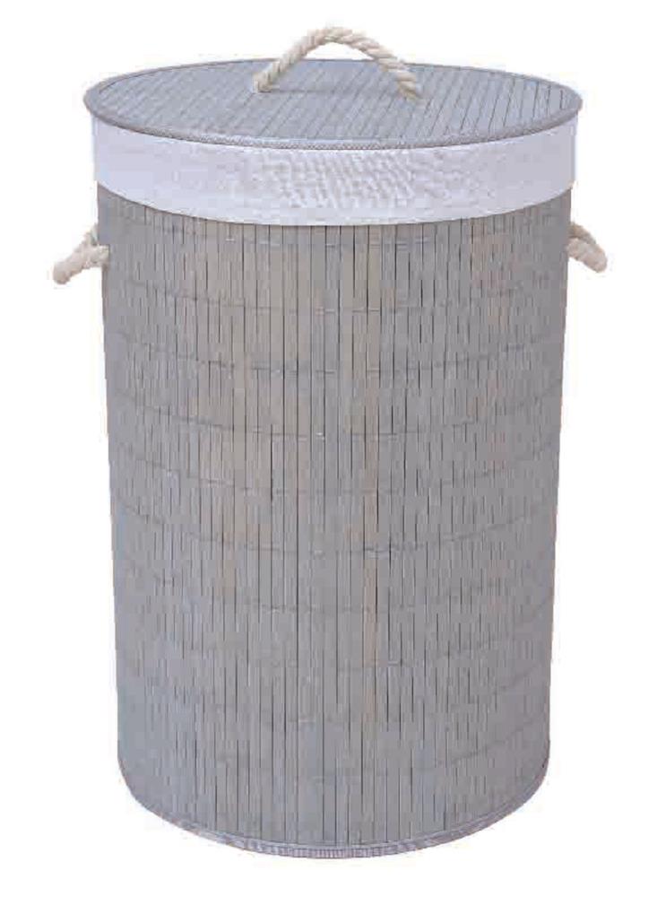 Home Basics Bamboo Laundry Hamper, Gray, Collapsible, 23-in Height, 16-in  Length, 12-in Width, Holds 2 Loads, Removable Liner in the Laundry Hampers  & Baskets department at