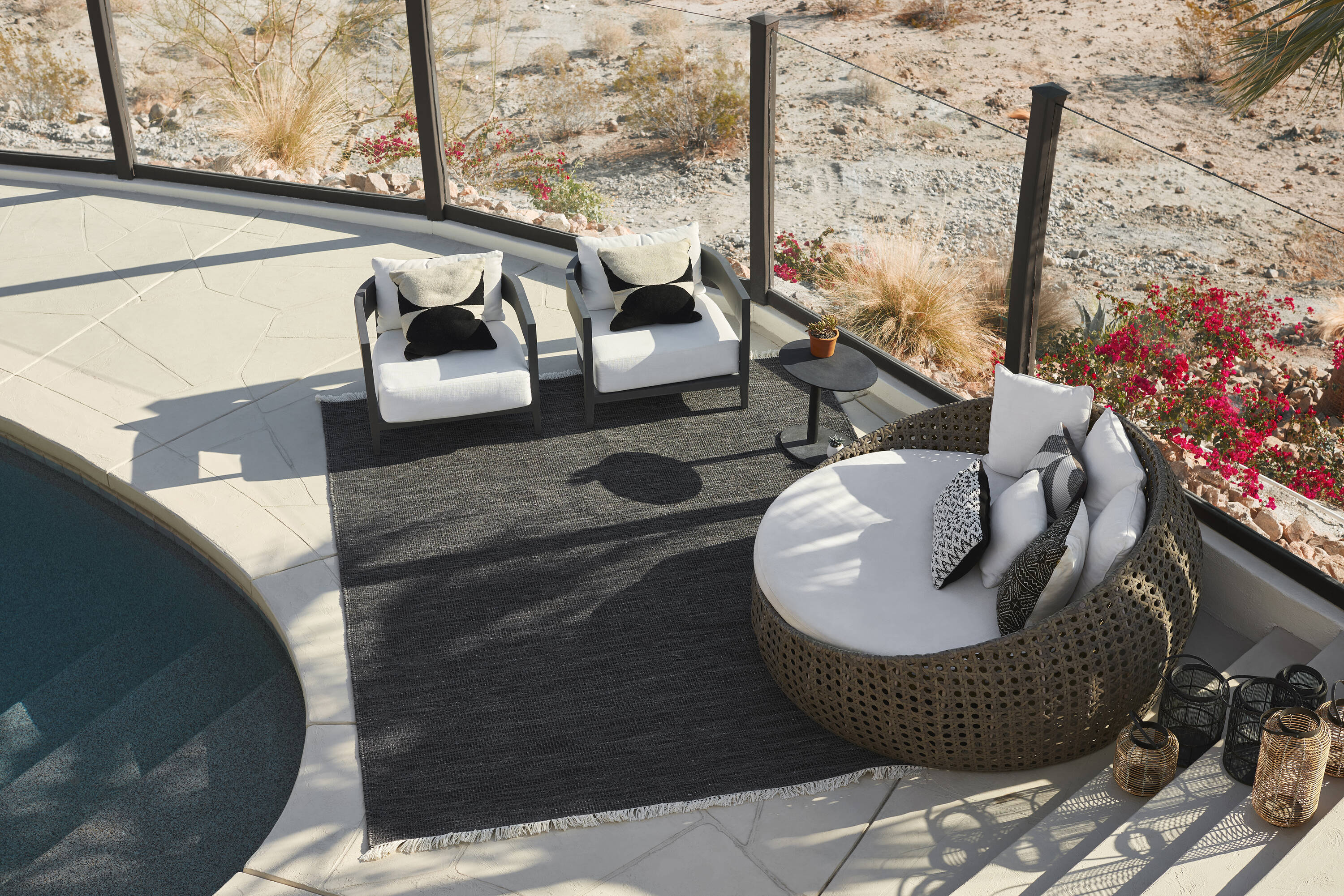 Momeni COVE0CV-01CHR5080 5 x 8 (ft) Woven Polypropylene Charcoal Rectangular Indoor/Outdoor Area rug