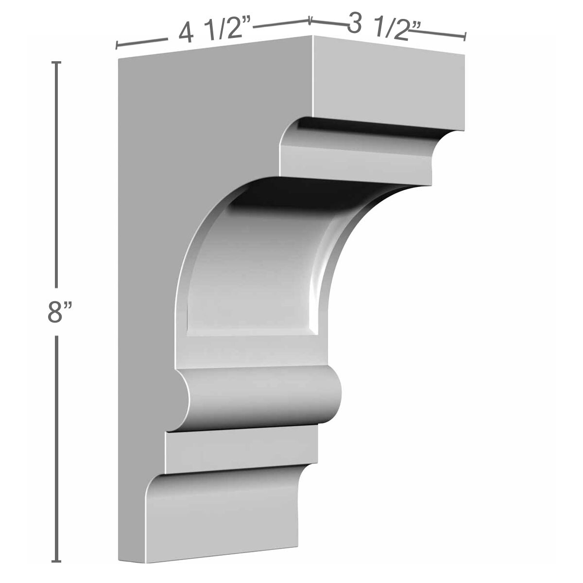 Ekena Millwork BKT03X04X08DI Exterior-Brackets-Braces - View #2