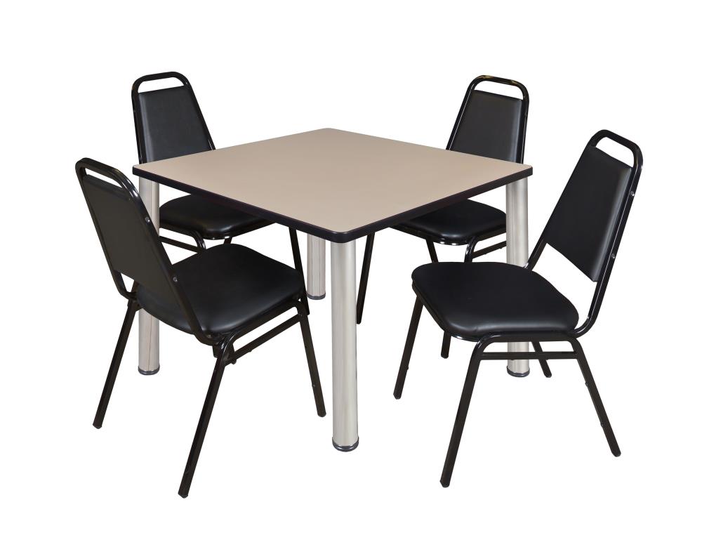 Regency TB4242BEBPCM29BK Breakroom Off-white 4-Person Training Table (42-in W x 29-in H)