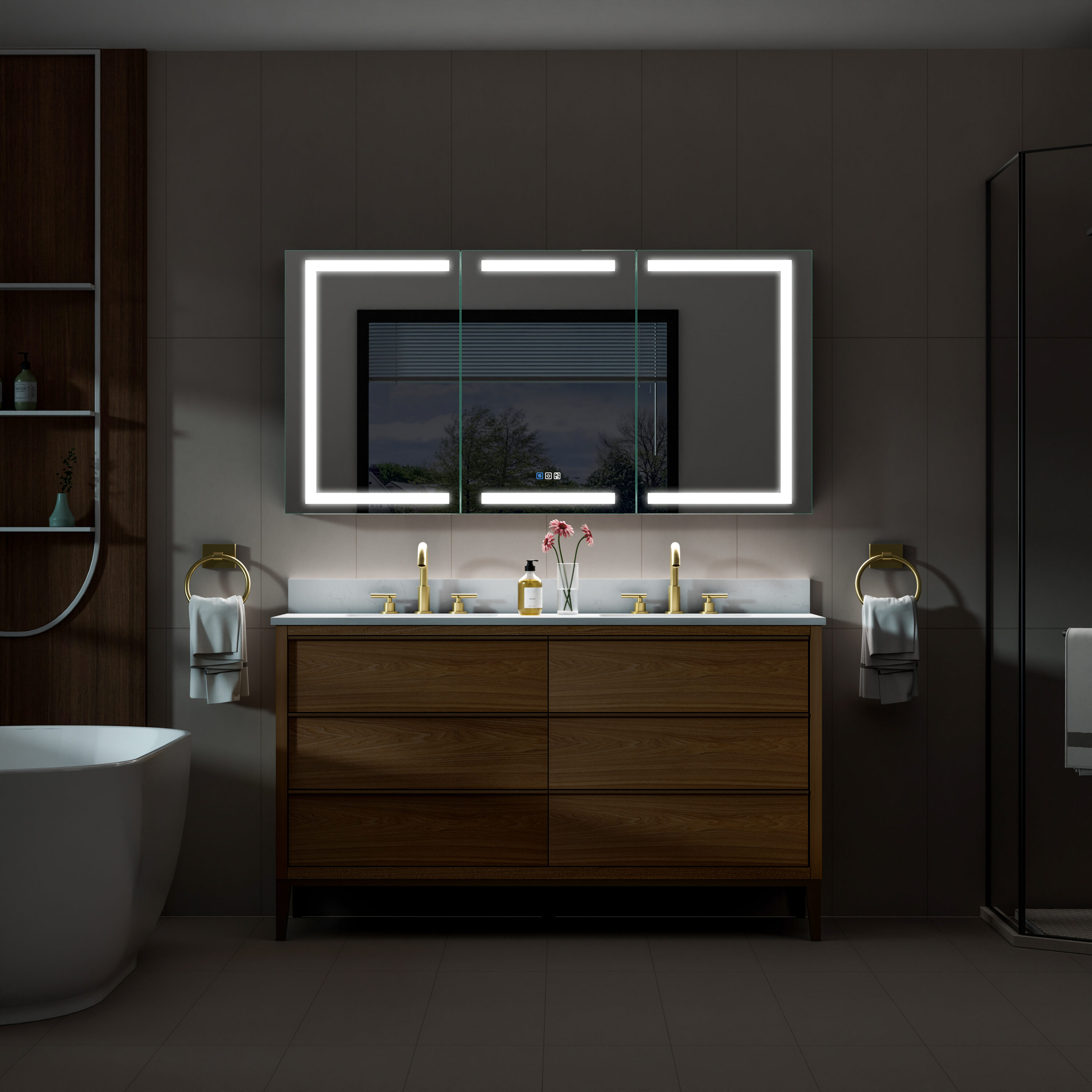 WELLFOR EX-UNBV36GR Bathroom-Medicine-Cabinets - View #3