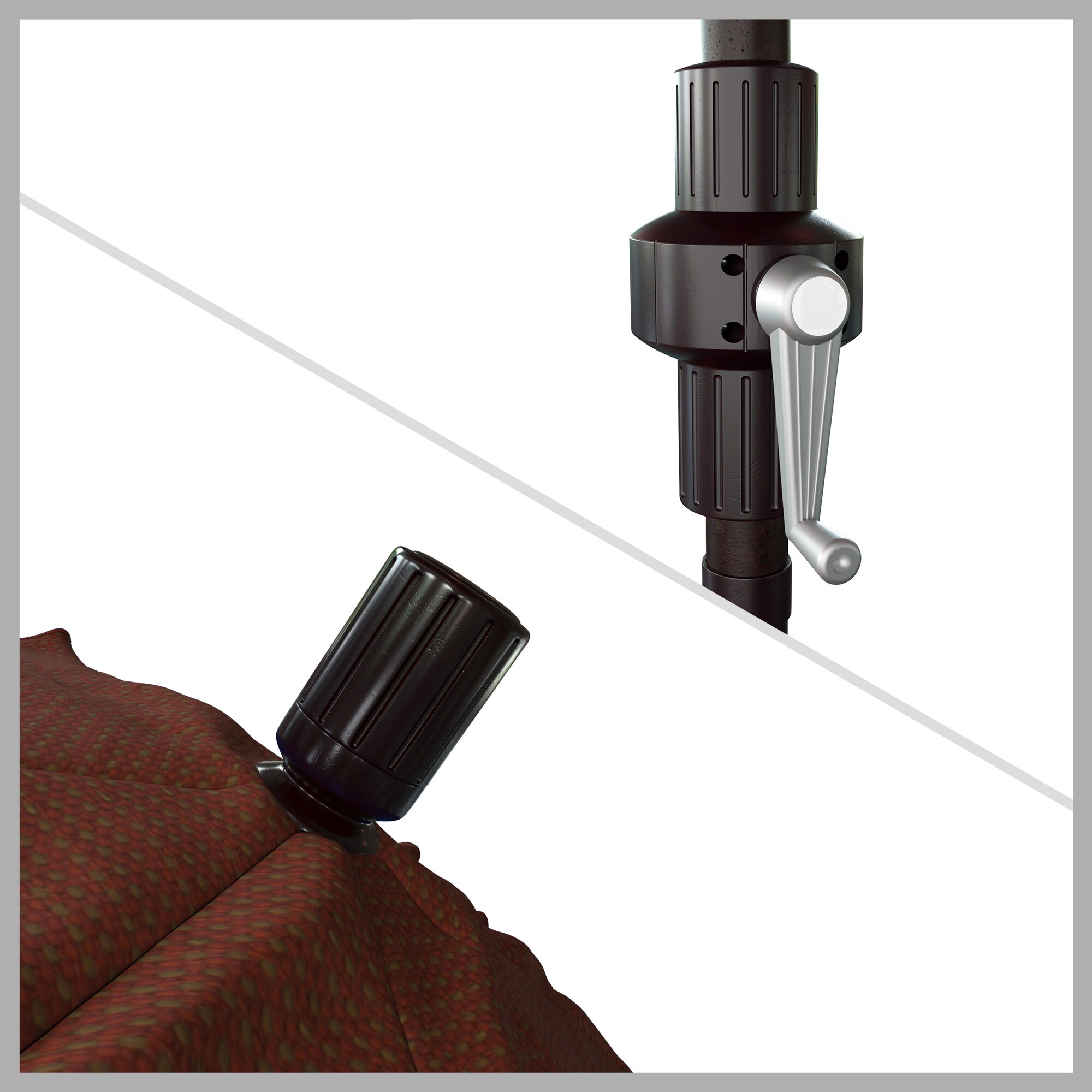11 ft. Terracotta Aluminum Market Patio Umbrella with Crank Lift