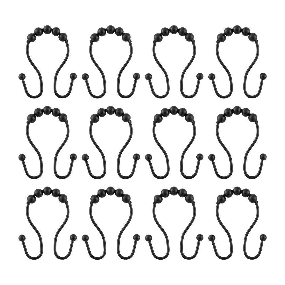 Utopia Alley 12-Pack Black Double Shower Curtain Hooks in the Shower Rings  & Hooks department at