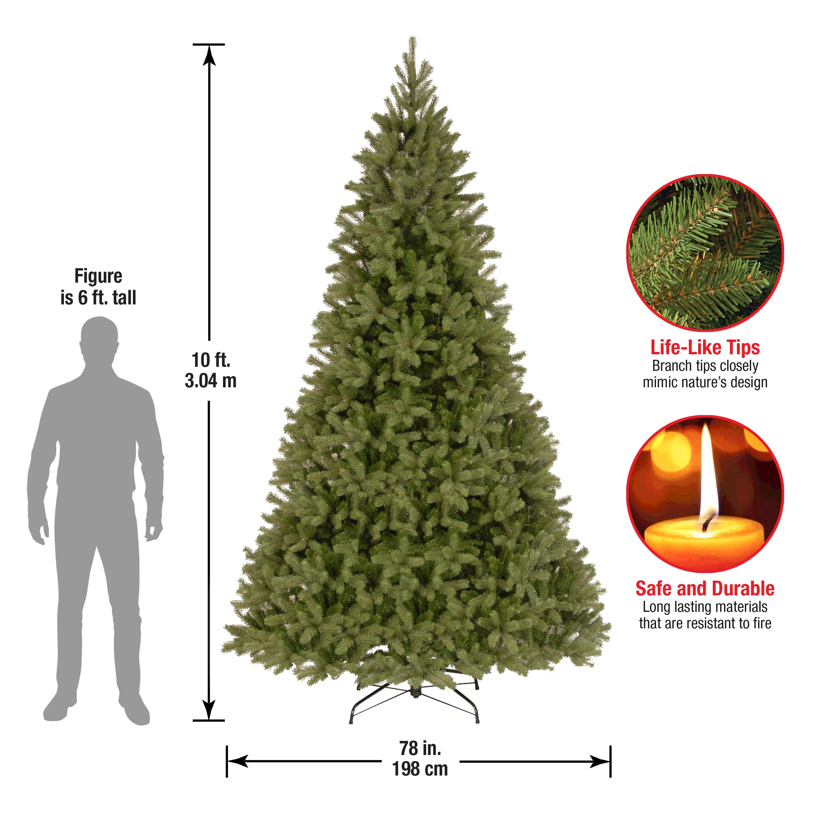 National Tree Company 10-ft Douglas Fir Artificial Christmas Tree in ...