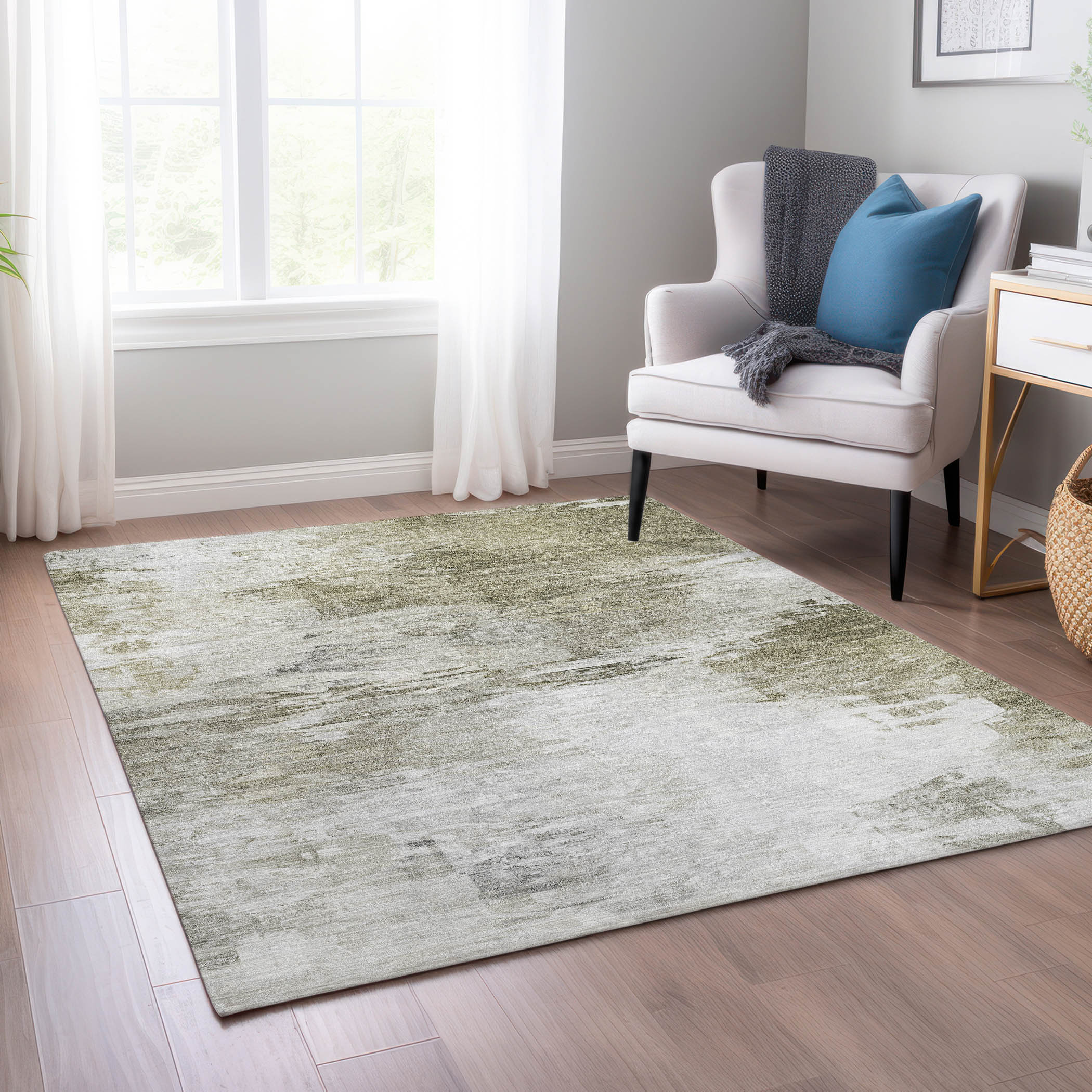 Addison Rugs ACN595TP3X5 Chantille ACN595TP 3 x 5 (ft) Polyester Taupe Rectangular Indoor/Outdoor Abstract Machine washable Area rug