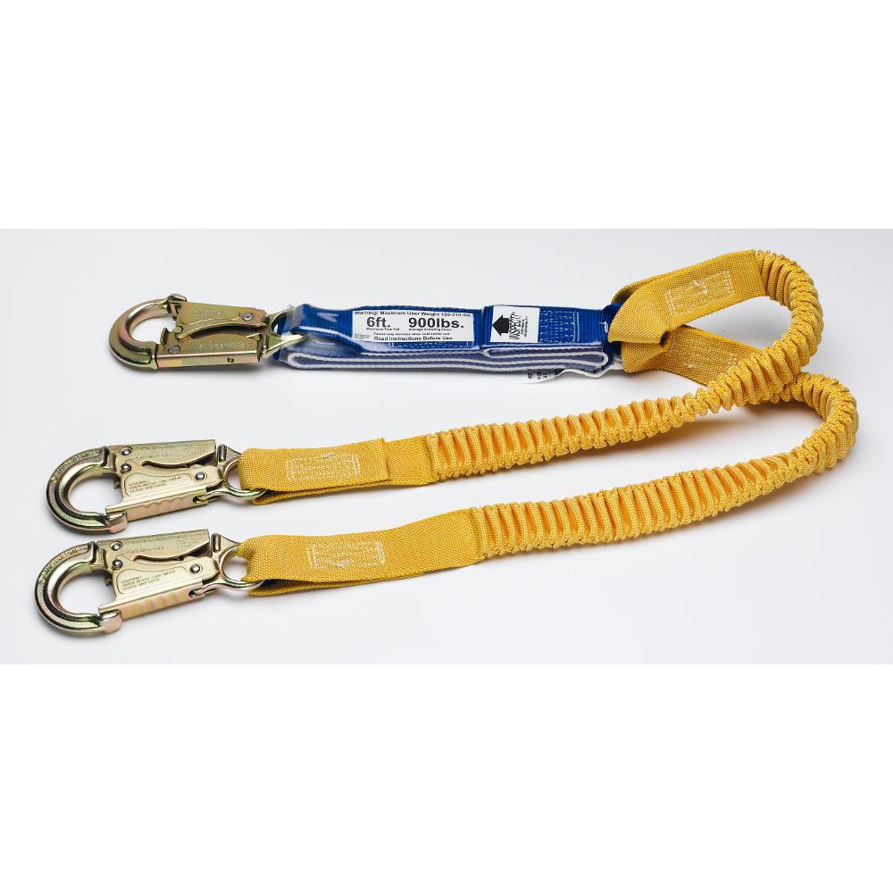 Werner 6Ft Decoil Stretch Twinleg Lanyard (Dcell Shock Pack