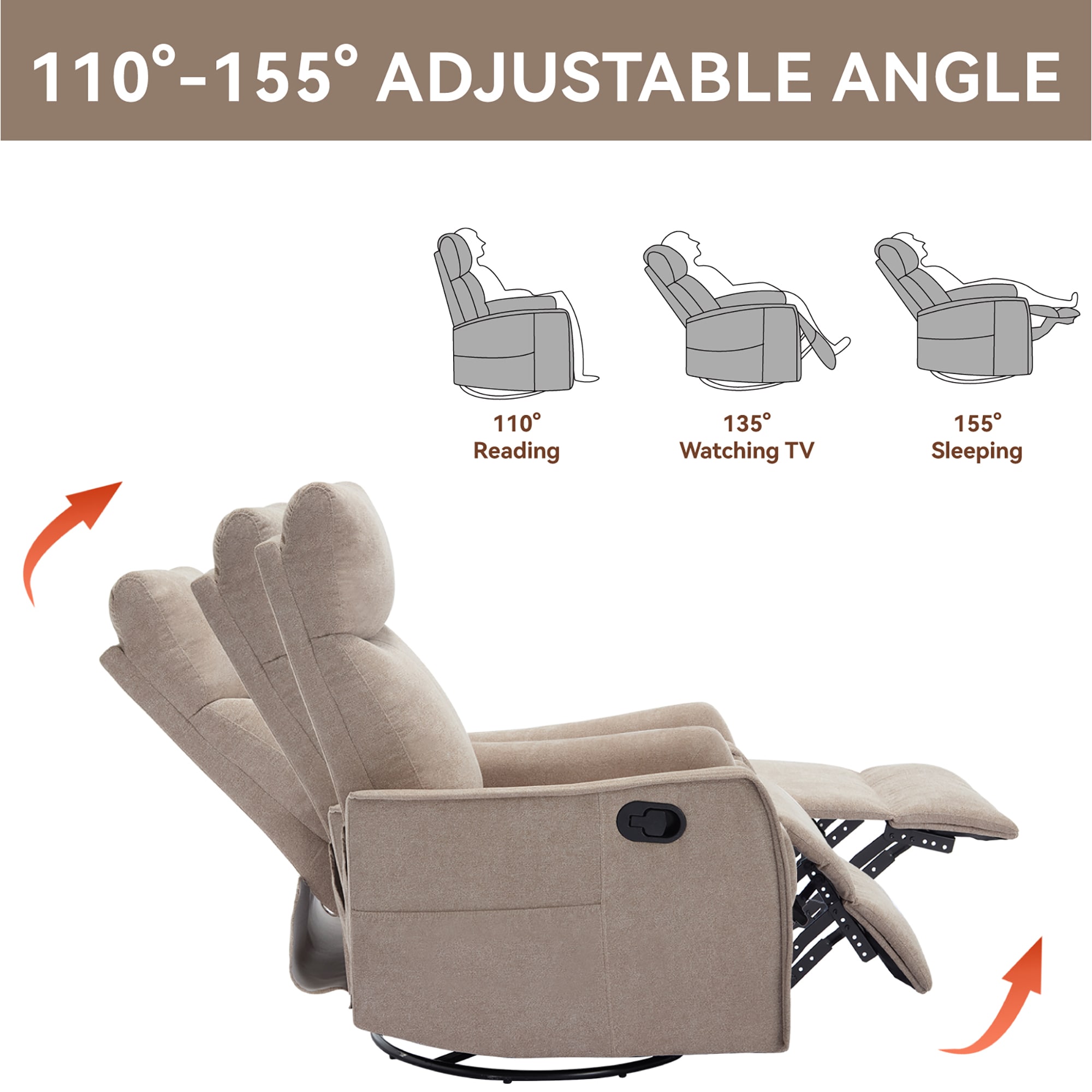Sumyeg WF-MMER-004 GREY recliners - View #7