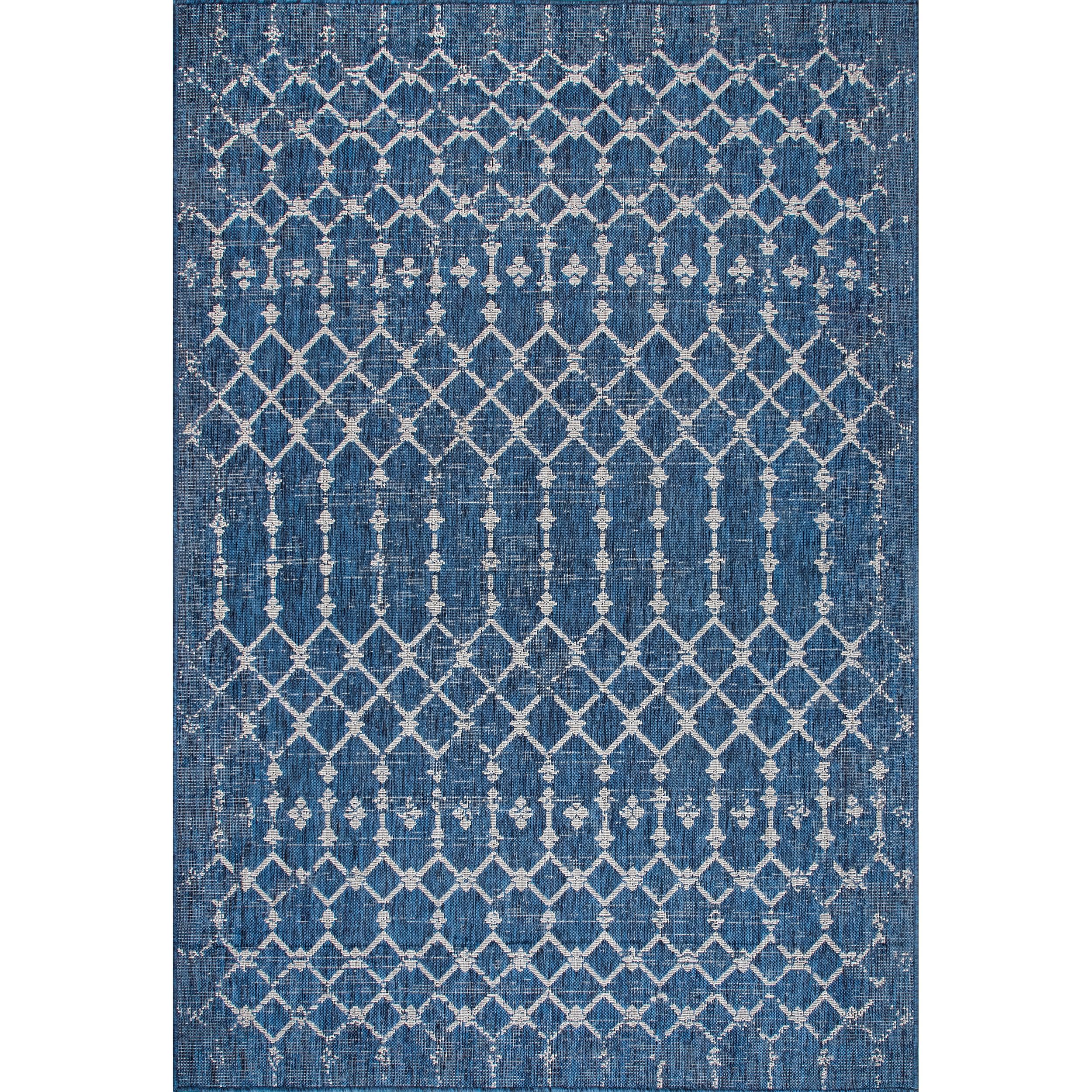 nuLOOM GBCB28A-208 Cabana 2 x 8 (ft) Loomed Polypropylene Blue Rectangular Indoor/Outdoor Trellis Runner rug