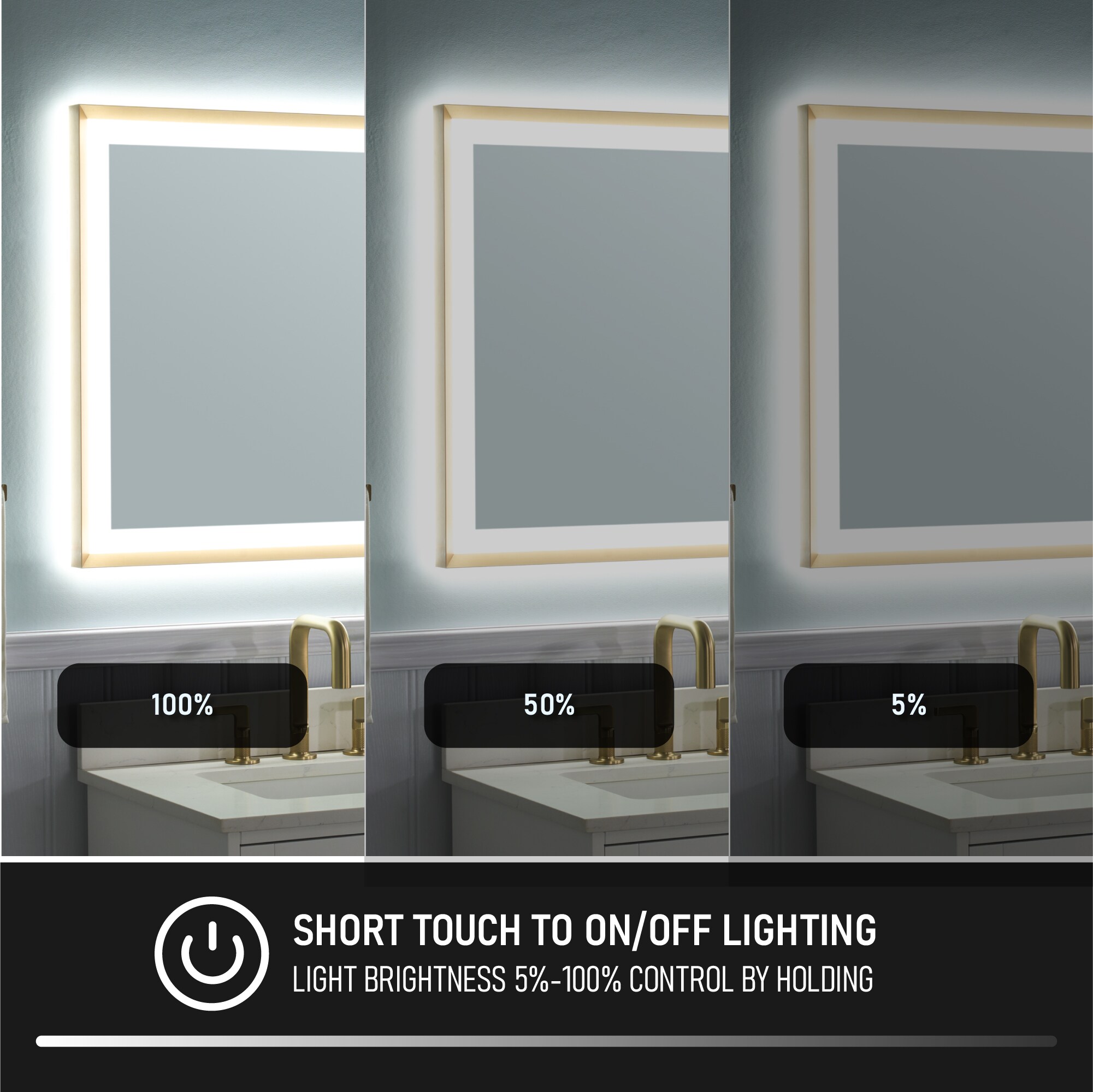 WELLFOR W6FM8440BG Framed-Bath-Mirrors - View #11