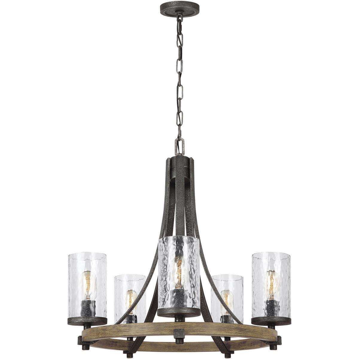 Spark & Spruce Spark and Spruce 20235-DWCG Lanesnoro Chandelier Distressed Weathered Oak and Slated Grey Metal
