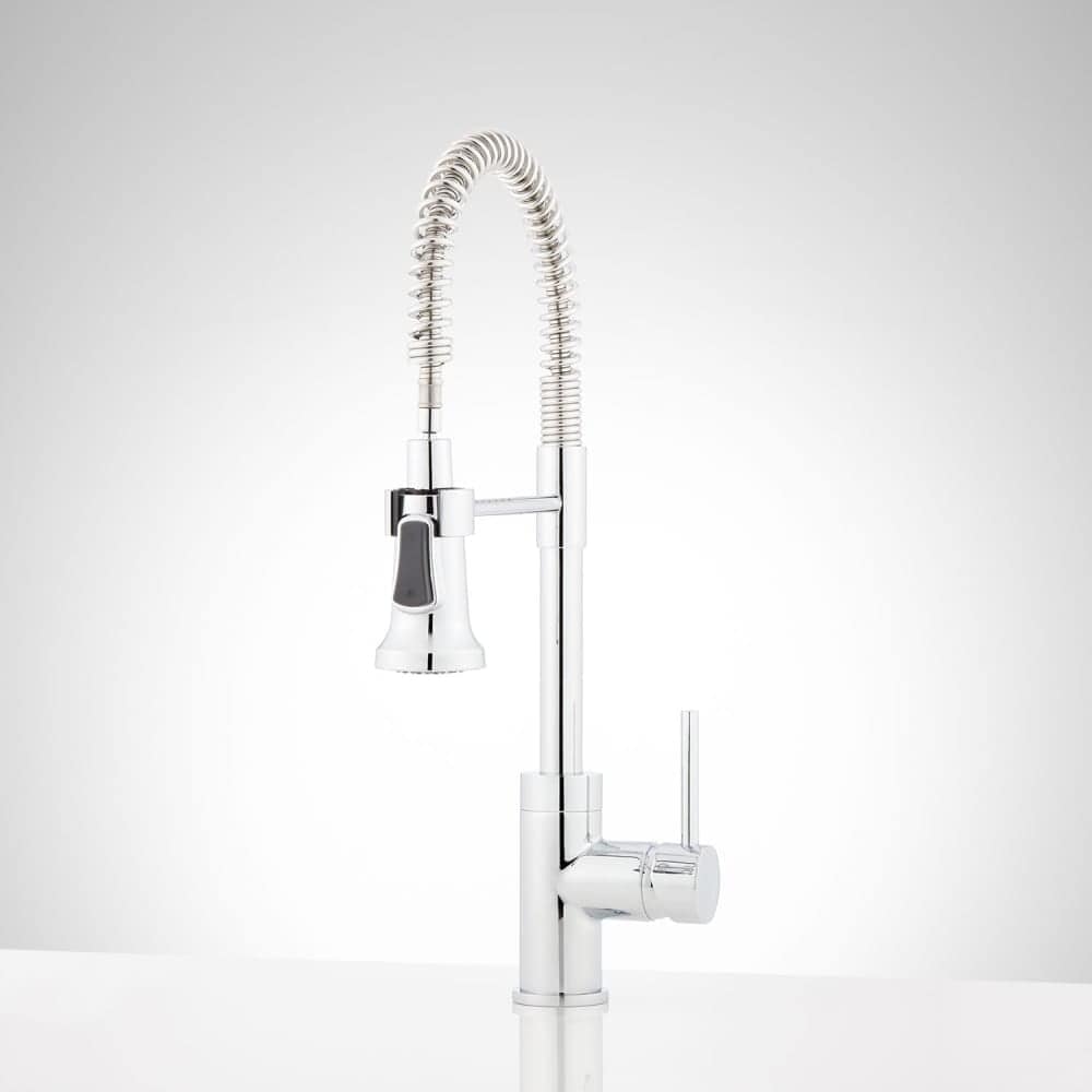 Signature Hardware -  948775 Presidio 1.8 GPM Single Hole PreRinse Pull Out Kitchen Faucet