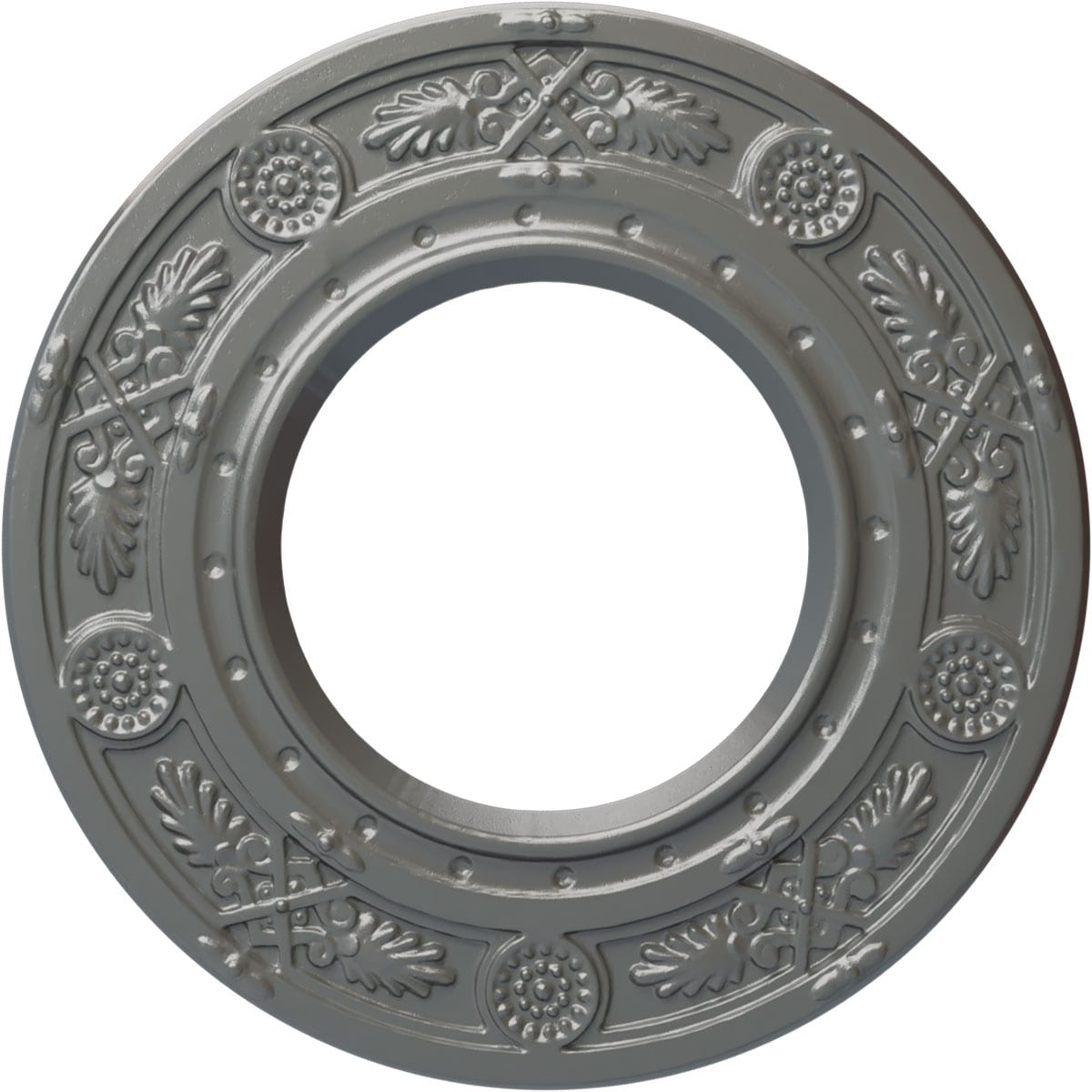 Ekena Millwork CM08DNSLS Daniela 8-in W x 8-in L Painted Silver Polyurethane Whole Ceiling Medallion
