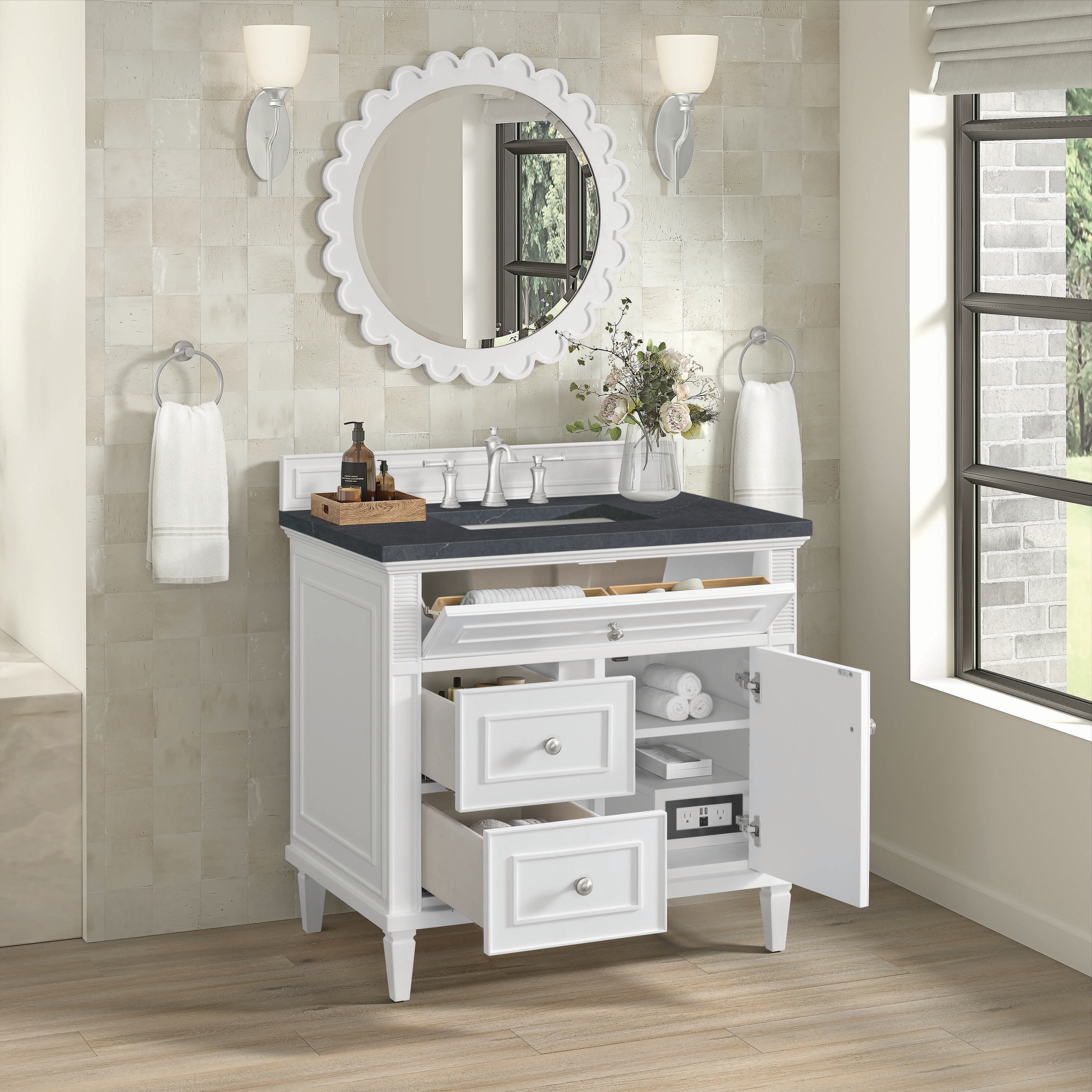 Lorelai 36" Bright White Plywood Single Vanity