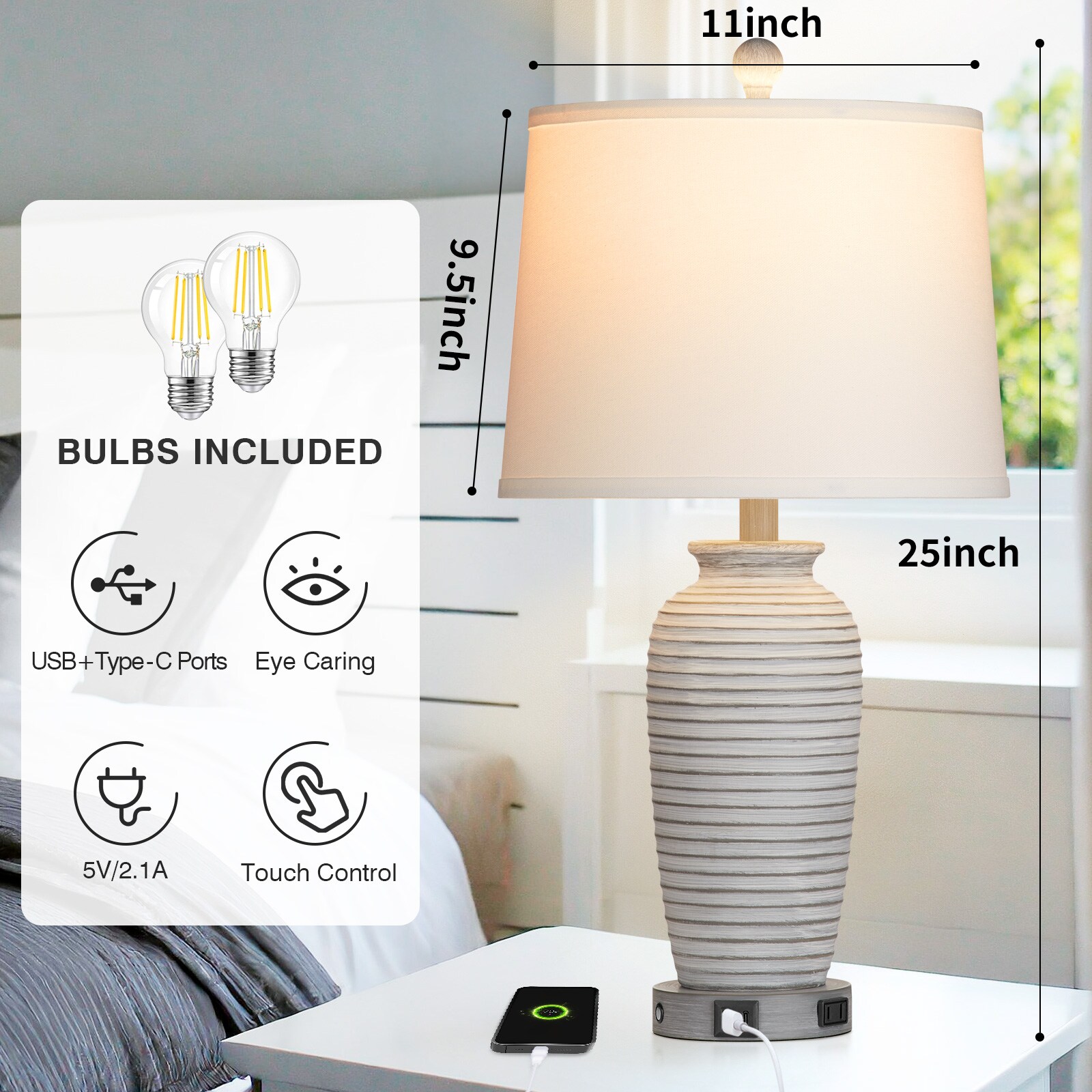 UrFurnishings TD-330 Table-Lamps - View #9