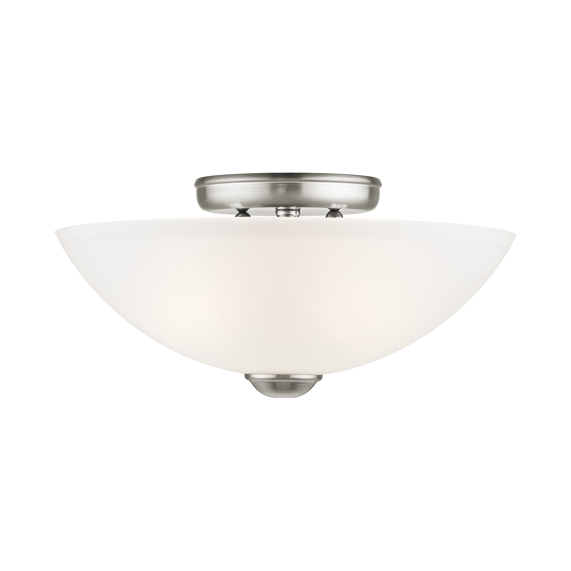 Livex Lighting 4207-91 Somerset 1 -Light 13-in Brushed Nickel Semi Flush Mount Light