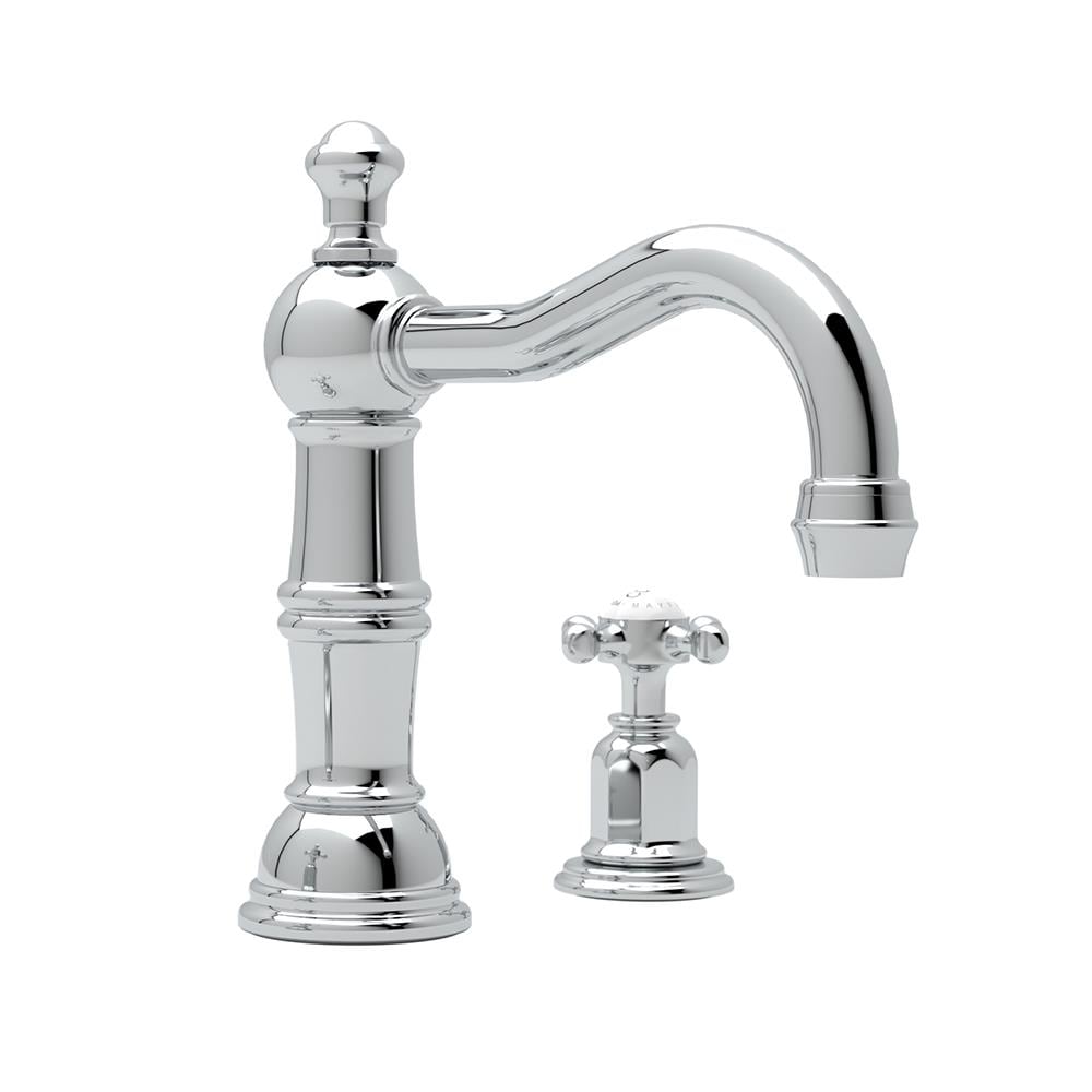 Elegance 8" Polished Nickel Widespread Bathroom Faucet with Brass Finish