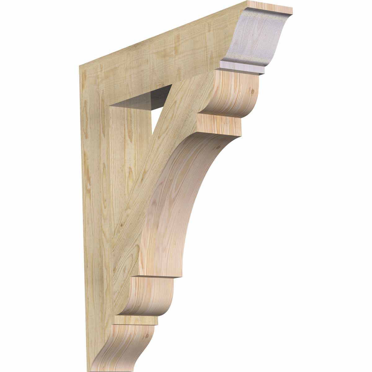 Ekena Millwork BKT06X26X38OLY01RDF Olympic traditional rough sawn 6-in x 26-in x 38-in Douglas fir Brown Wood Standard bracket
