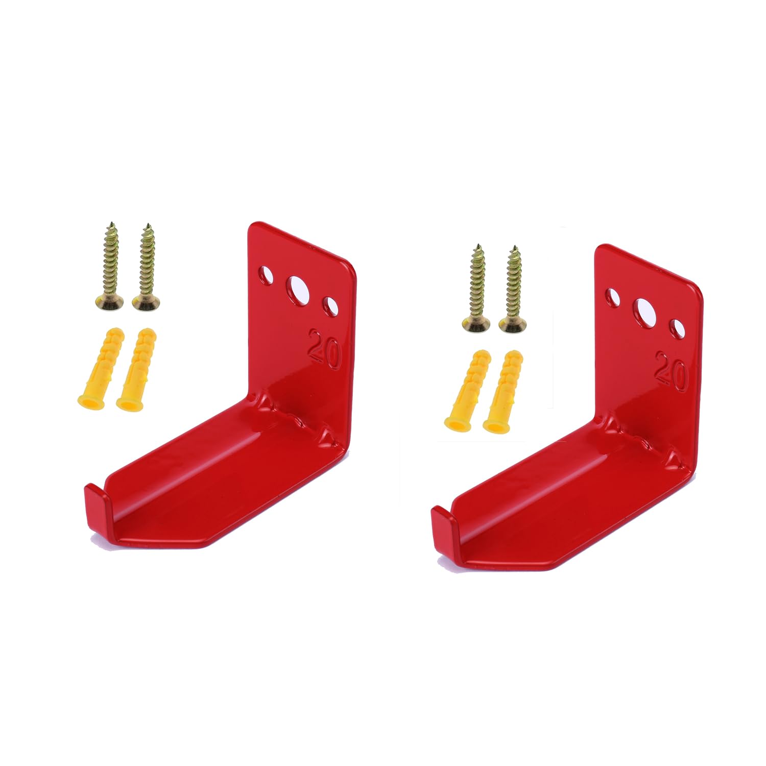 Etokfoks 2 Pack Wall Mount Heavy Duty Fire Extinguisher Hooks 74 mm Length 38 mm Width Metal Brackets Up To 20 lb Anchors #LETVOIH8X