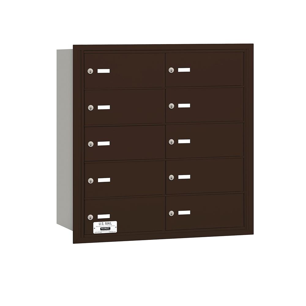 SALSBURY INDUSTRIES 3610ZRU Recessed Mount Bronze Metal Extra Large Lockable Cluster Mailbox