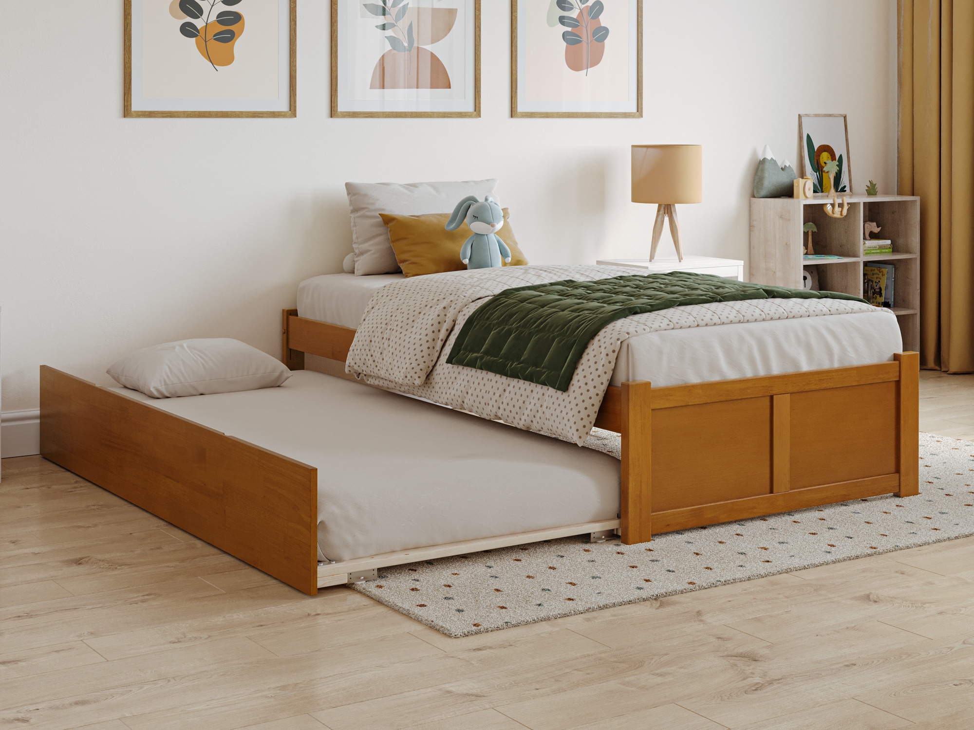 AFI AR802201T Concord Light Toffee Twin Wood Trundle Bed
