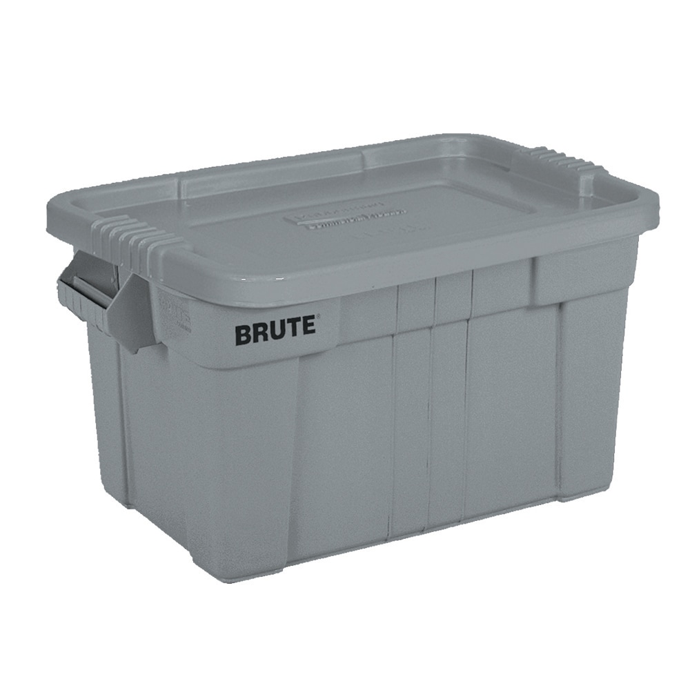 Rubbermaid Commercial Products Brute Tote Storage Container with  Lid-Included, 20-Gallon, Dark Green, Rugged/Reusable Boxes for  Moving/Camping/Storing