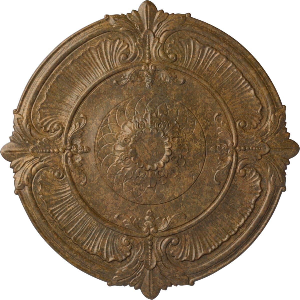 Ekena Millwork CM39ATRZS Attica 39.5-in W x 39.5-in L Painted Rubbed Bronze Polyurethane Whole Ceiling Medallion