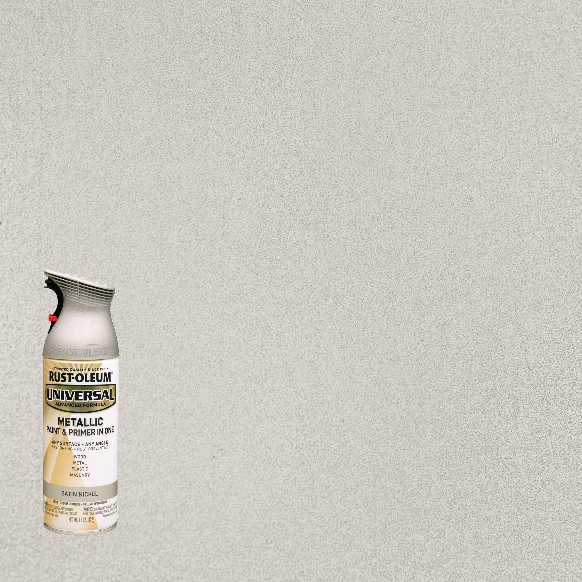 Rust-Oleum Universal Satin Nickel Metallic Spray Paint and Primer In One (NET WT. 11-oz)