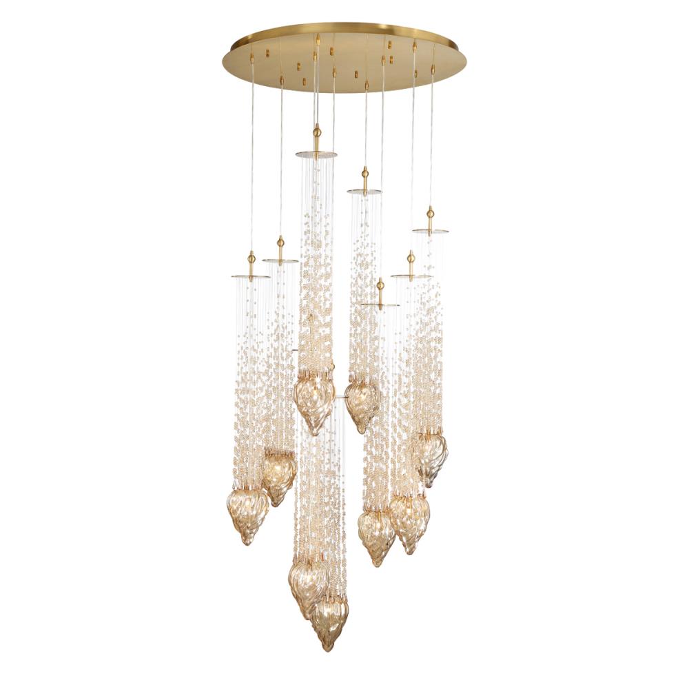Eurofase 33749-013 Cascata 9-Light Bronze Transitional Chandelier