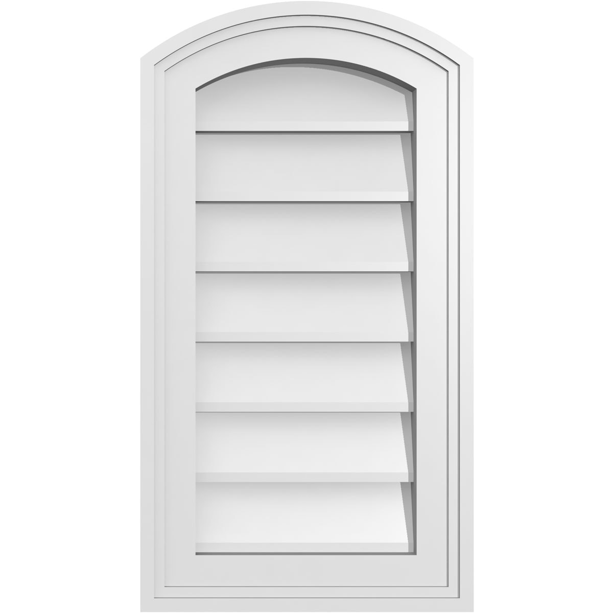 Ekena Millwork GVPAR12X2202SN 12-Inches x 22-Inches Off-white Round top PVC Gable Louver Vent