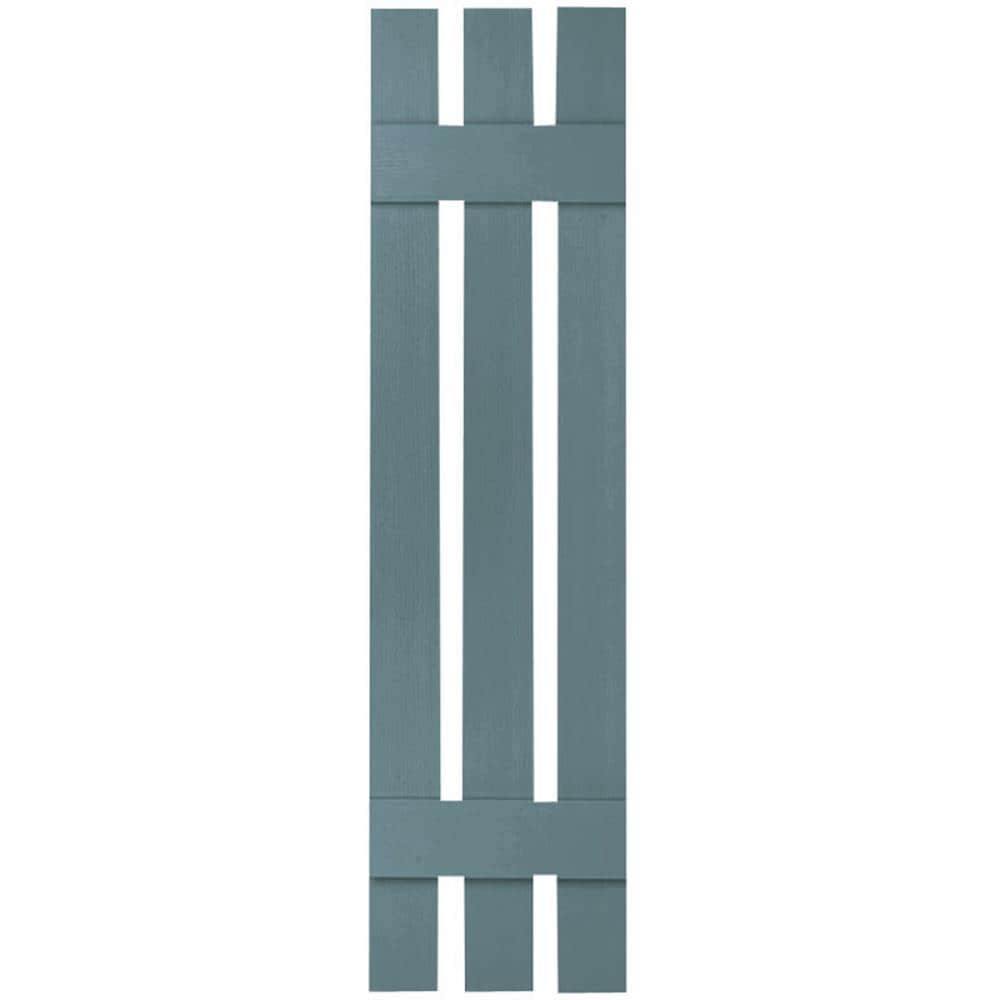 Ekena Millwork LS3S12X03100WB Lifetime Quickship Three Board Spaced 12-in W x 31-in H Wedgewood Blue Board and Batten Exterior Shutters (2-Pack)