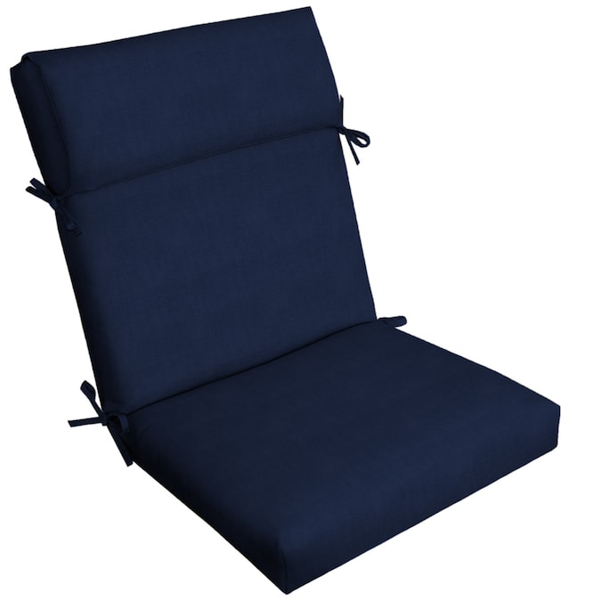 Allen Roth Madera Linen Navy High Back Patio Chair Cushion In The Furniture Cushions Department At Com - Roth And Allen Patio Chair Cushions