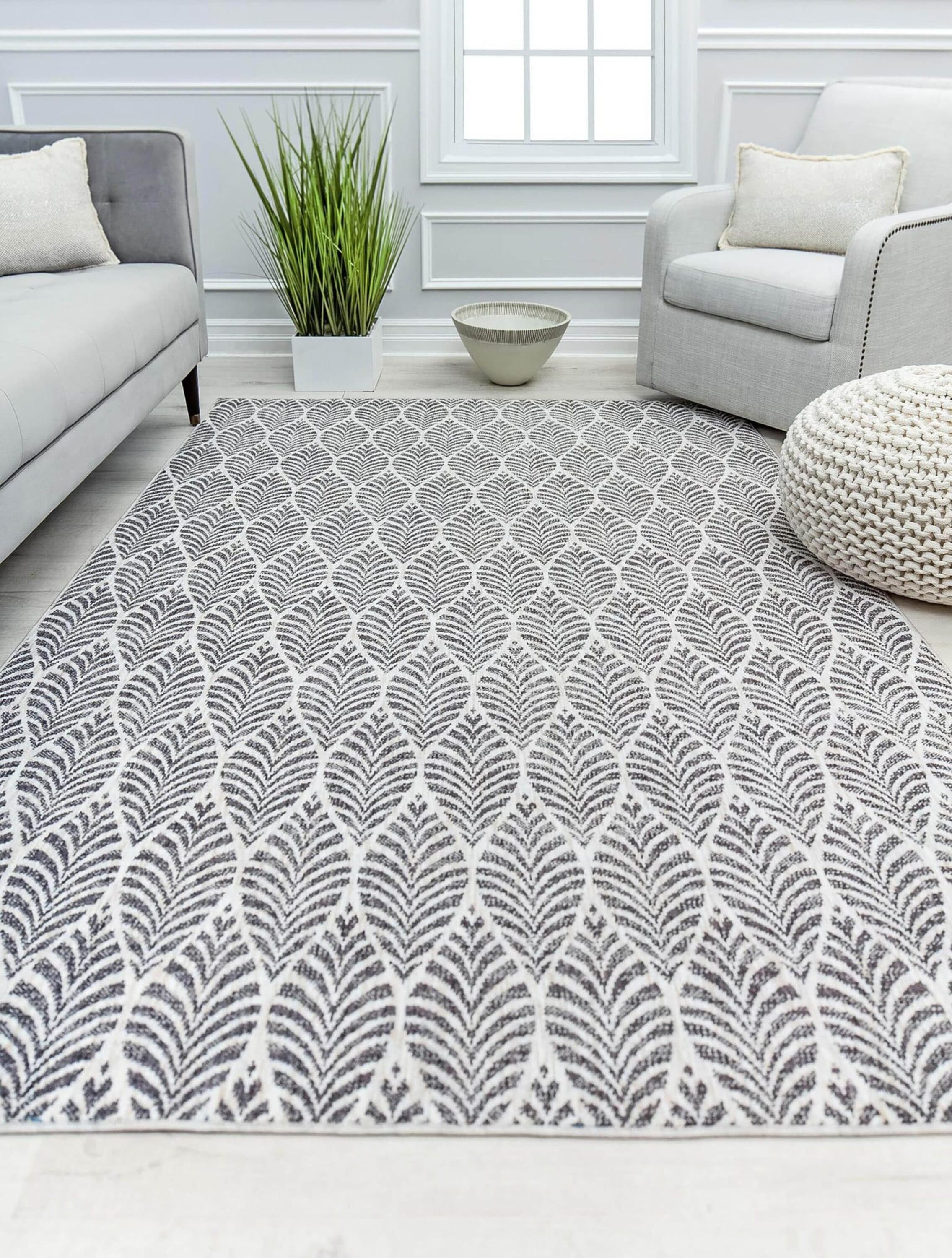 Rugs America 5 x 7 Fusion Gray Indoor Geometric Area Rug in the Rugs ...