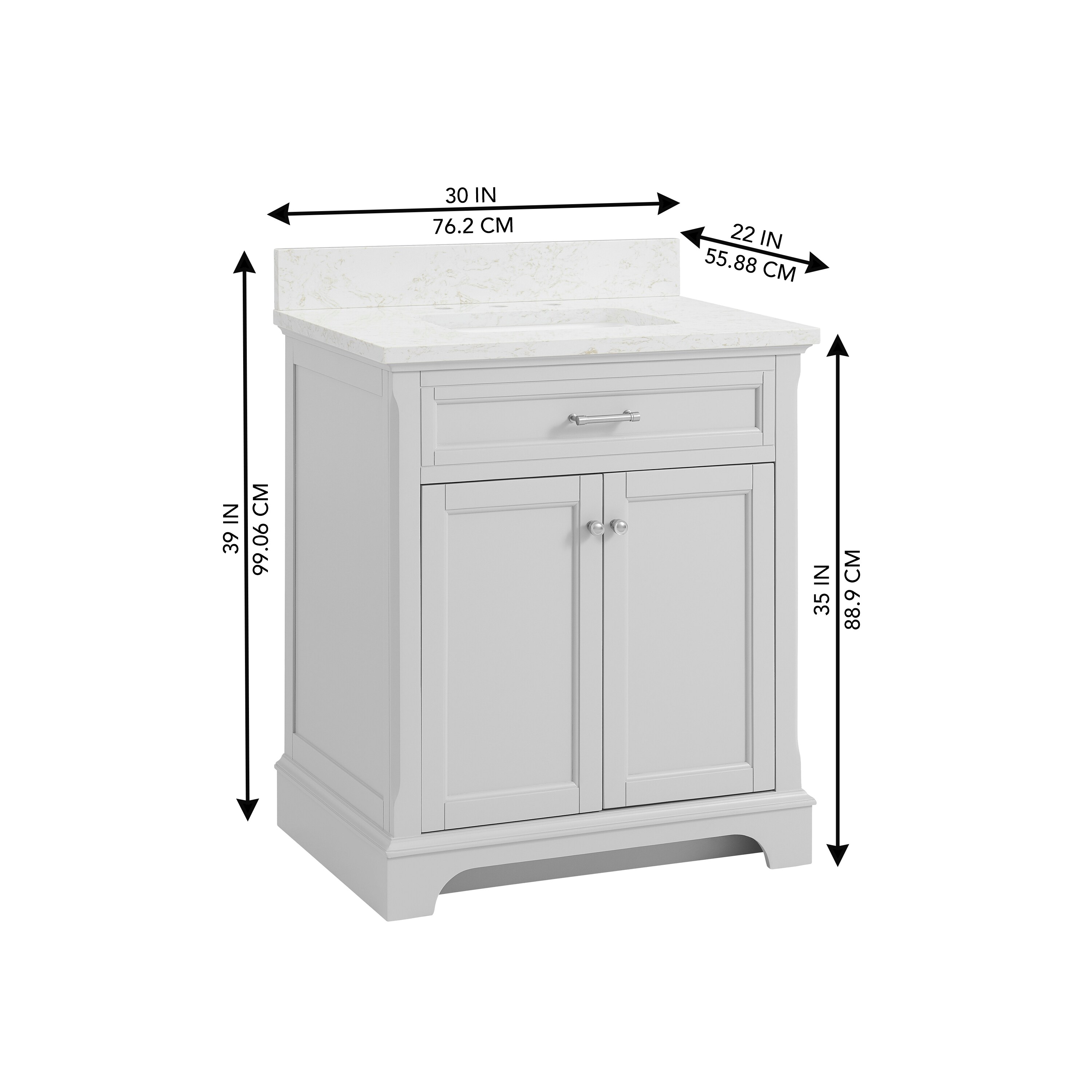 allen + roth Roveland 30-in Light Gray Undermount Single Sink Bathroom ...