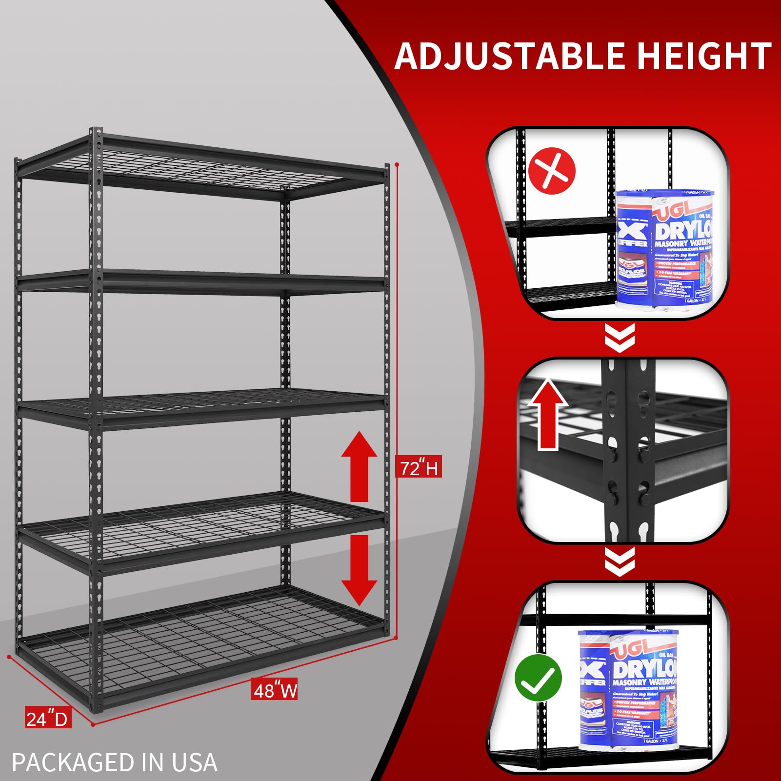 Shuntong B-ATLAS482472-5D1000 Free-Standing-Shelving - View #2