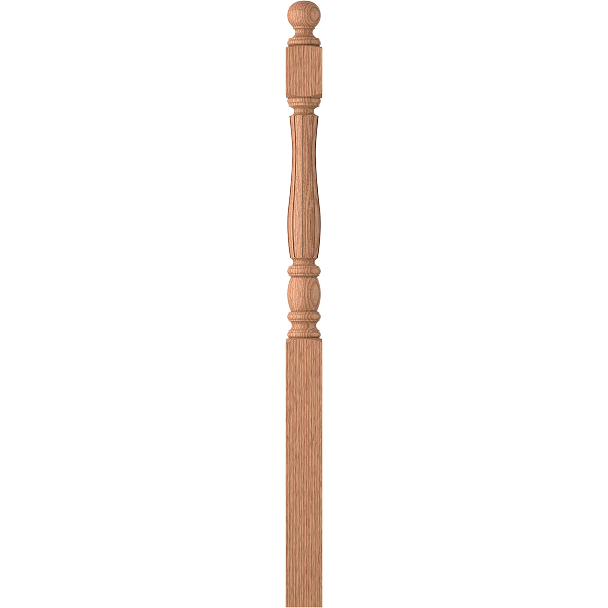 L.J. Smith Stair Systems LJF-3342BT-O Briarcliffe 3.5-in x 57.75-in Unfinished Red oak Starting Stair Newel Post