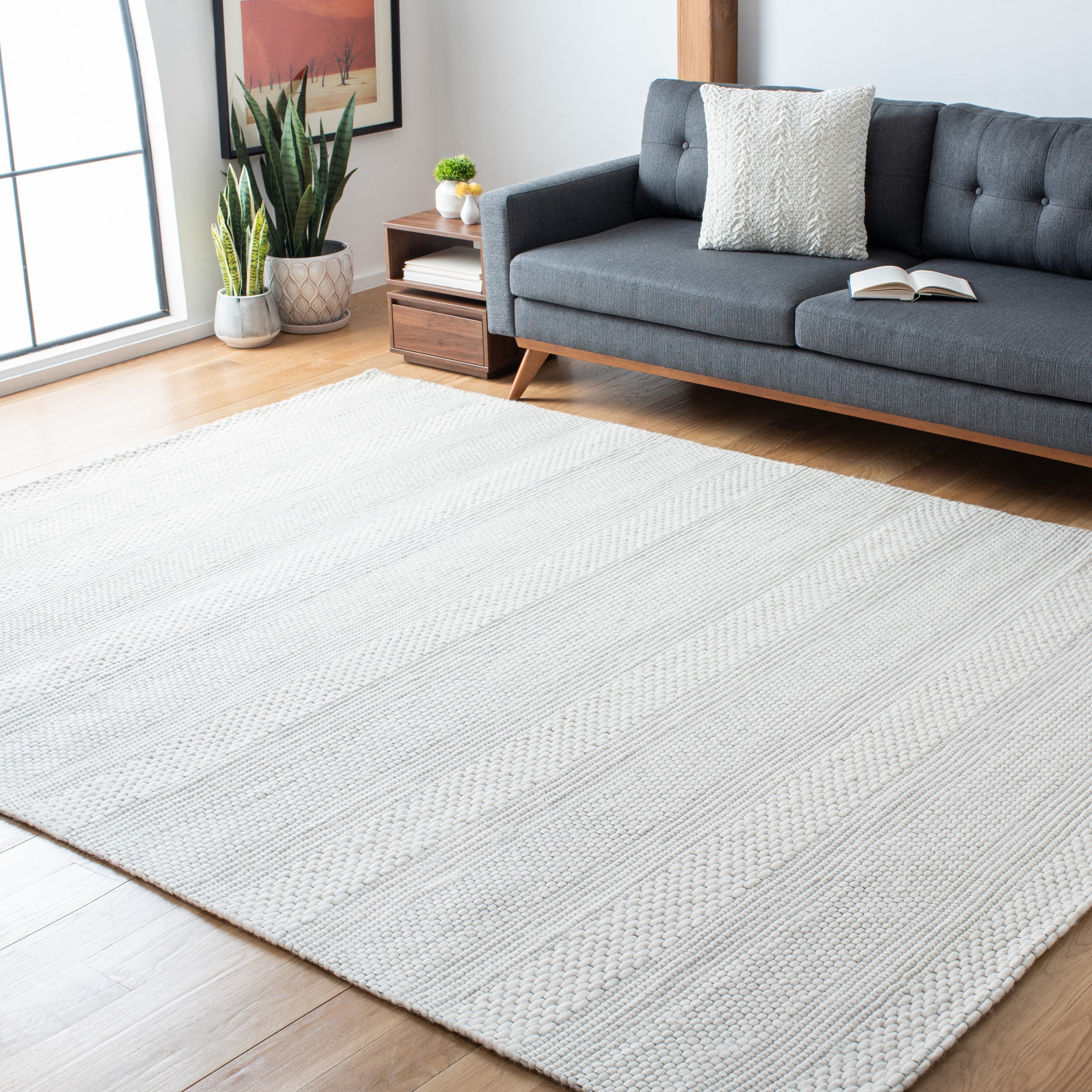 Safavieh MRB556A-8 Marbella Annabella 8 x 10 (ft) Loomed Wool Ivory Rectangular Indoor Abstract Farmhouse/Cottage Area rug