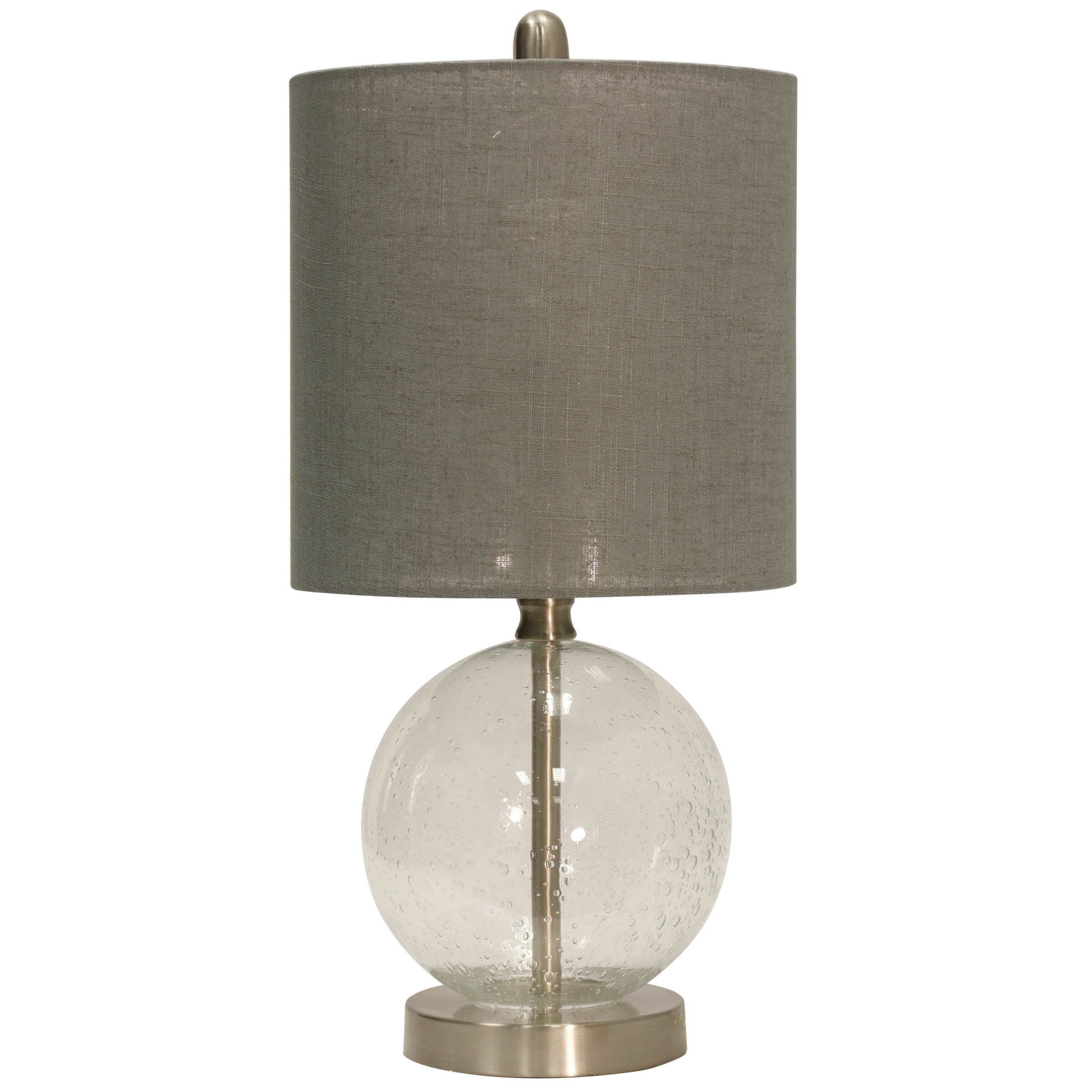 StyleCraft Home Collection L13140DS 19-in Seeded Glass Table Lamp with Fabric Shade