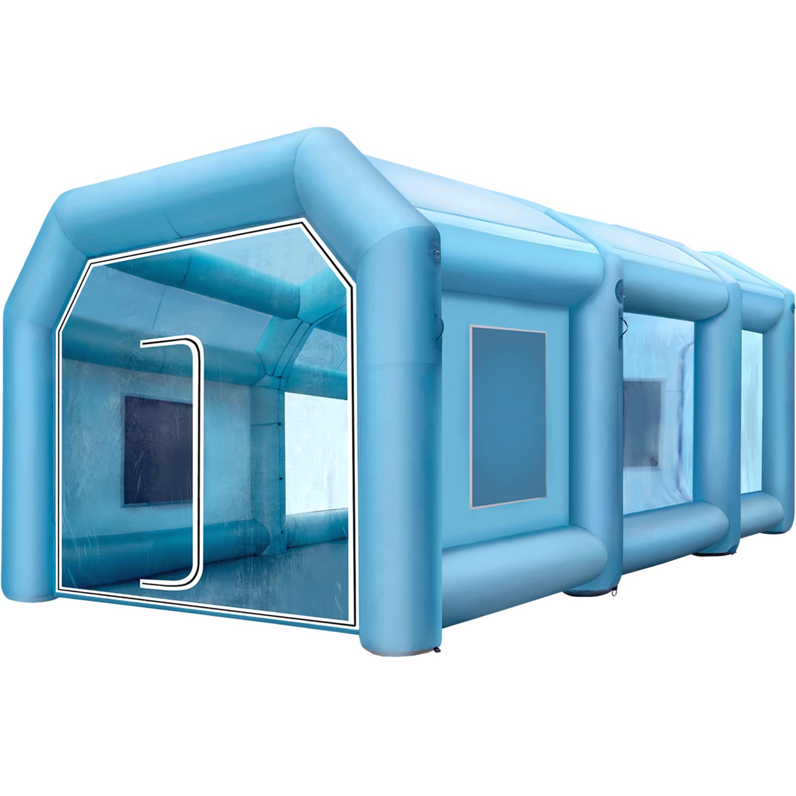 VEVOR SCCQSPQFHSKC01585V1 Inflatable Paint Booth 33x16.4x11.5ft Inflatable booth with 2 Powerful Blowers Inflatable Spray Booth with Filter System Portable Car Paint Booth for Car Parking Tent Workstation