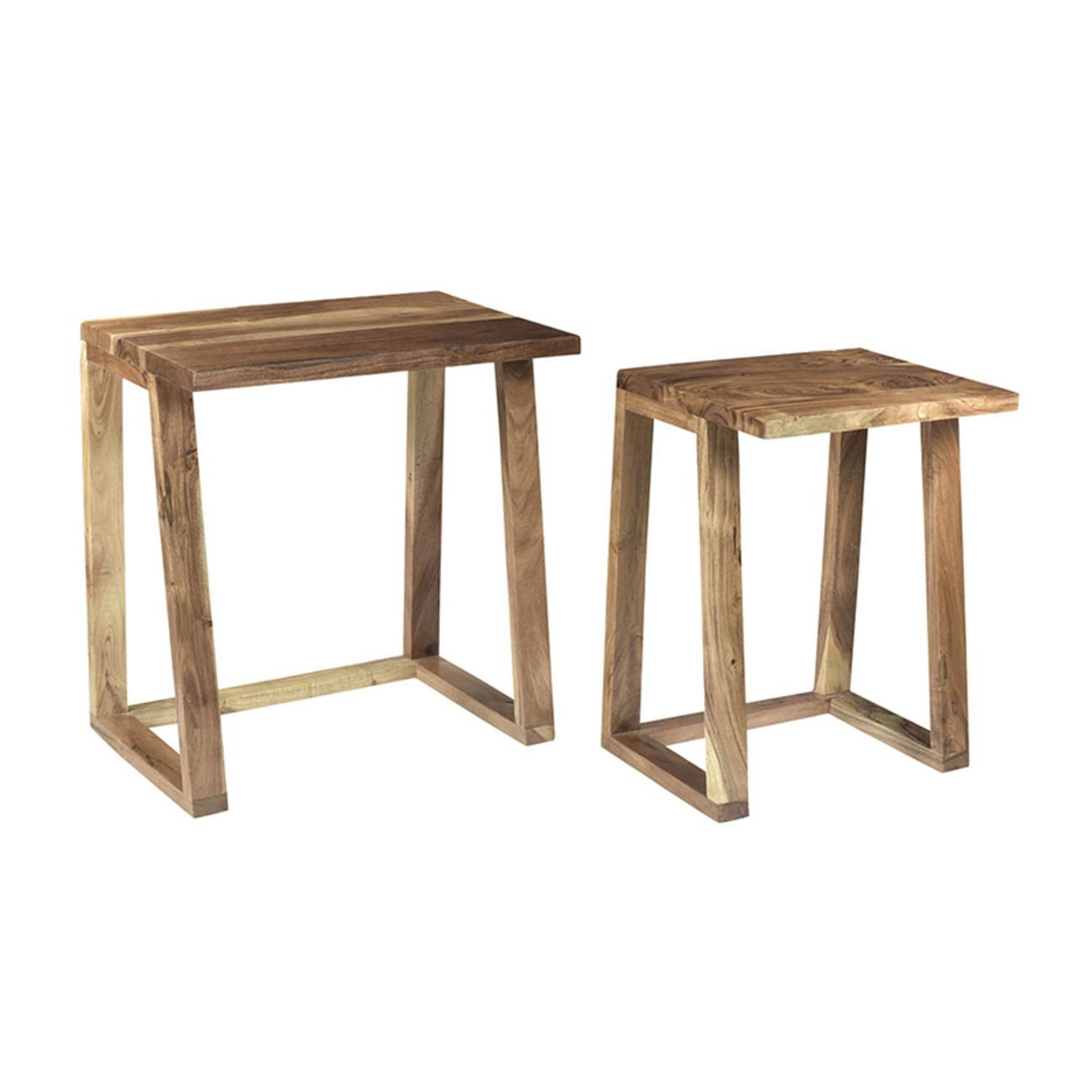 A&B Home 14-in W X 22-in H Brown Wood Rustic End Table Fully Assembled ...